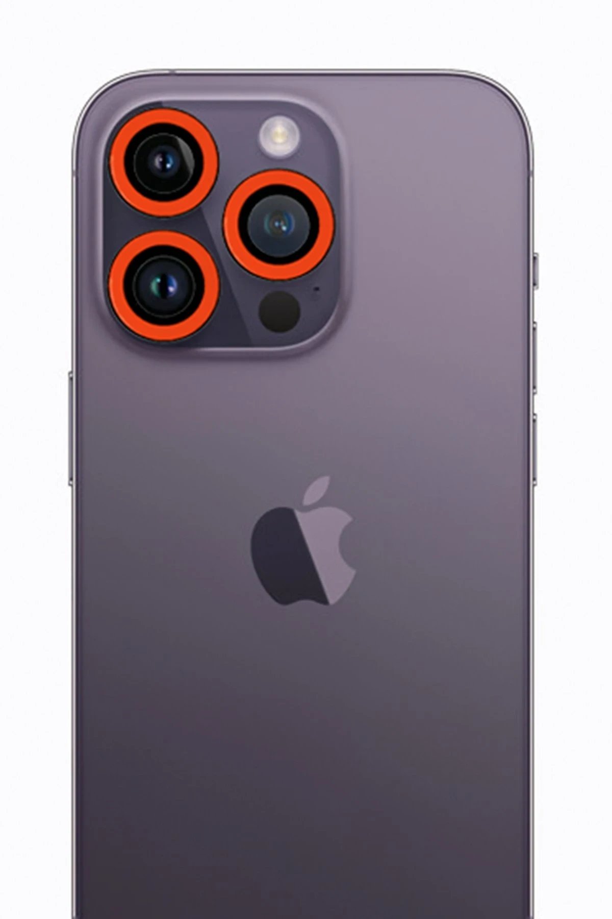 iPhone 12 Pro Neon Fosforlu Kamera Lens - Turuncu-(5796)