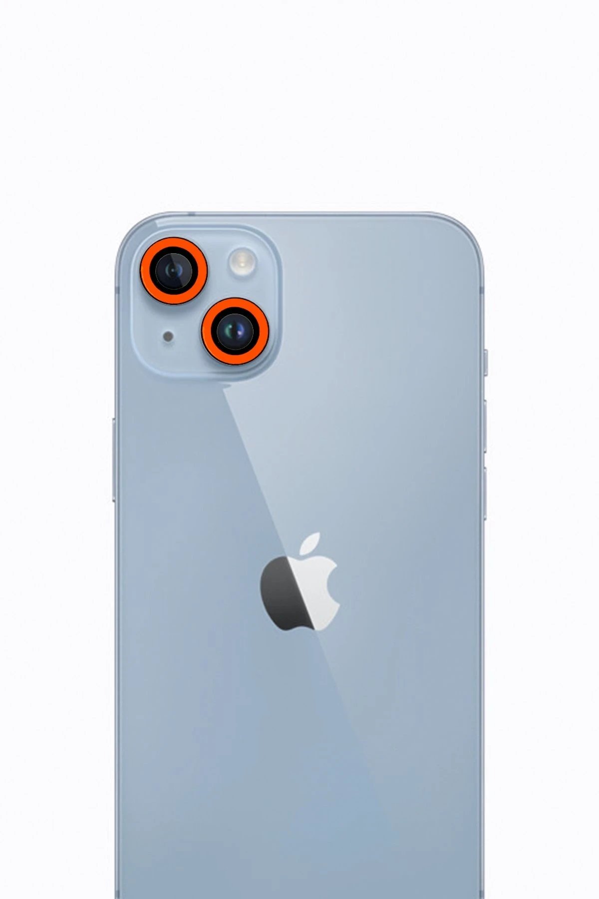 iPhone 13 Neon Fosforlu Kamera Lens - Turuncu-(5796)