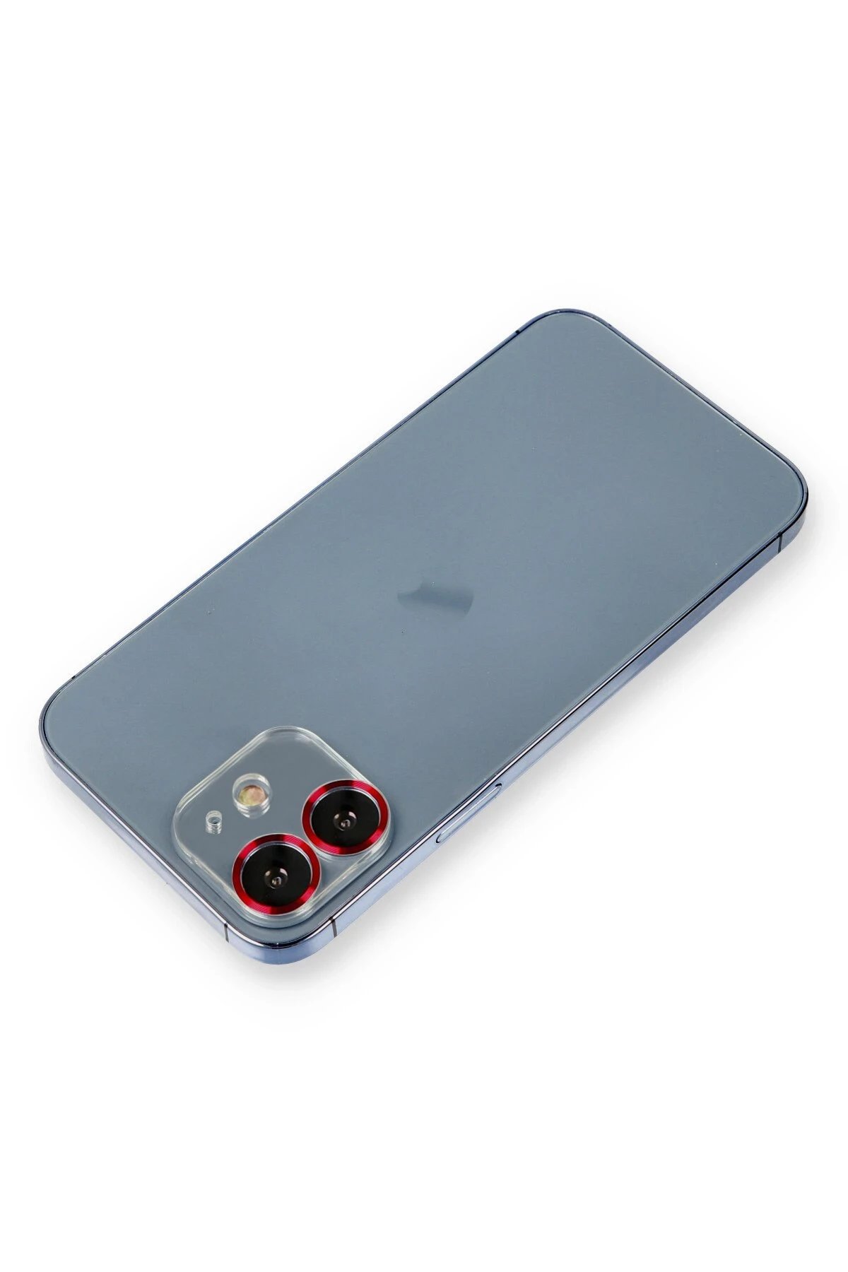 iPhone 12 Mini Metal Kamera Lens Koruma Cam - Kırmızı-(5796)
