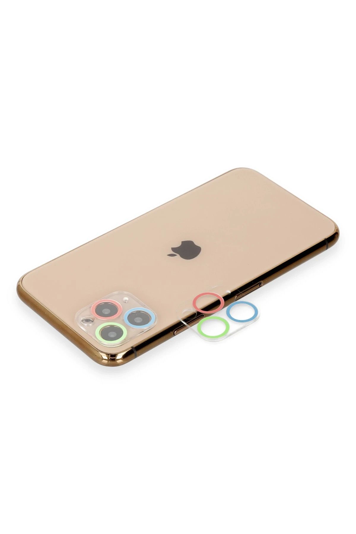 iPhone 11 Pro Renkli Kamera Lens Koruma Cam - Mavi-Yeşil-(5796)