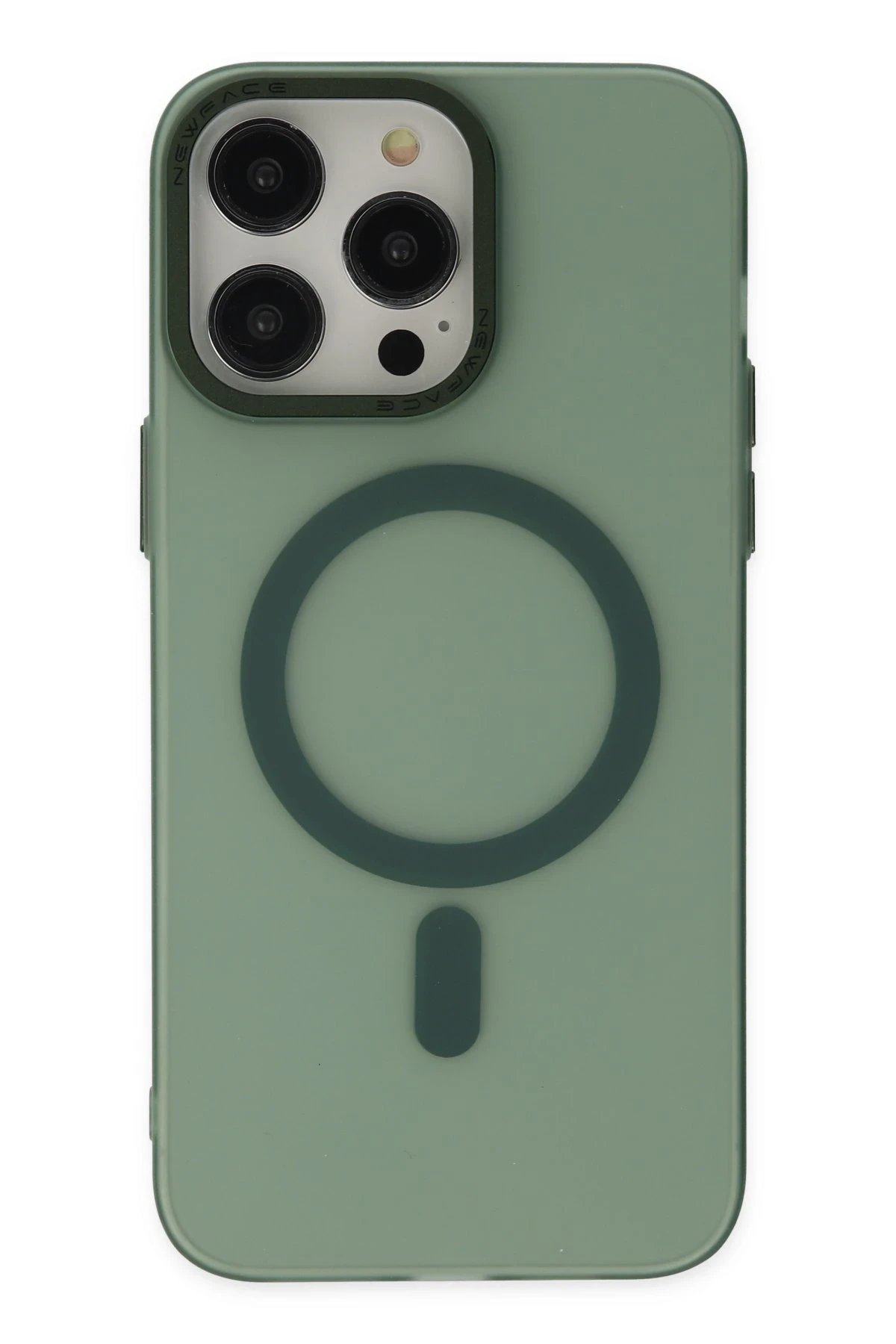 iPhone 14 Pro Kılıf Lodos Magneticsafe Mat Kapak - Köknar Yeşili-(5796)