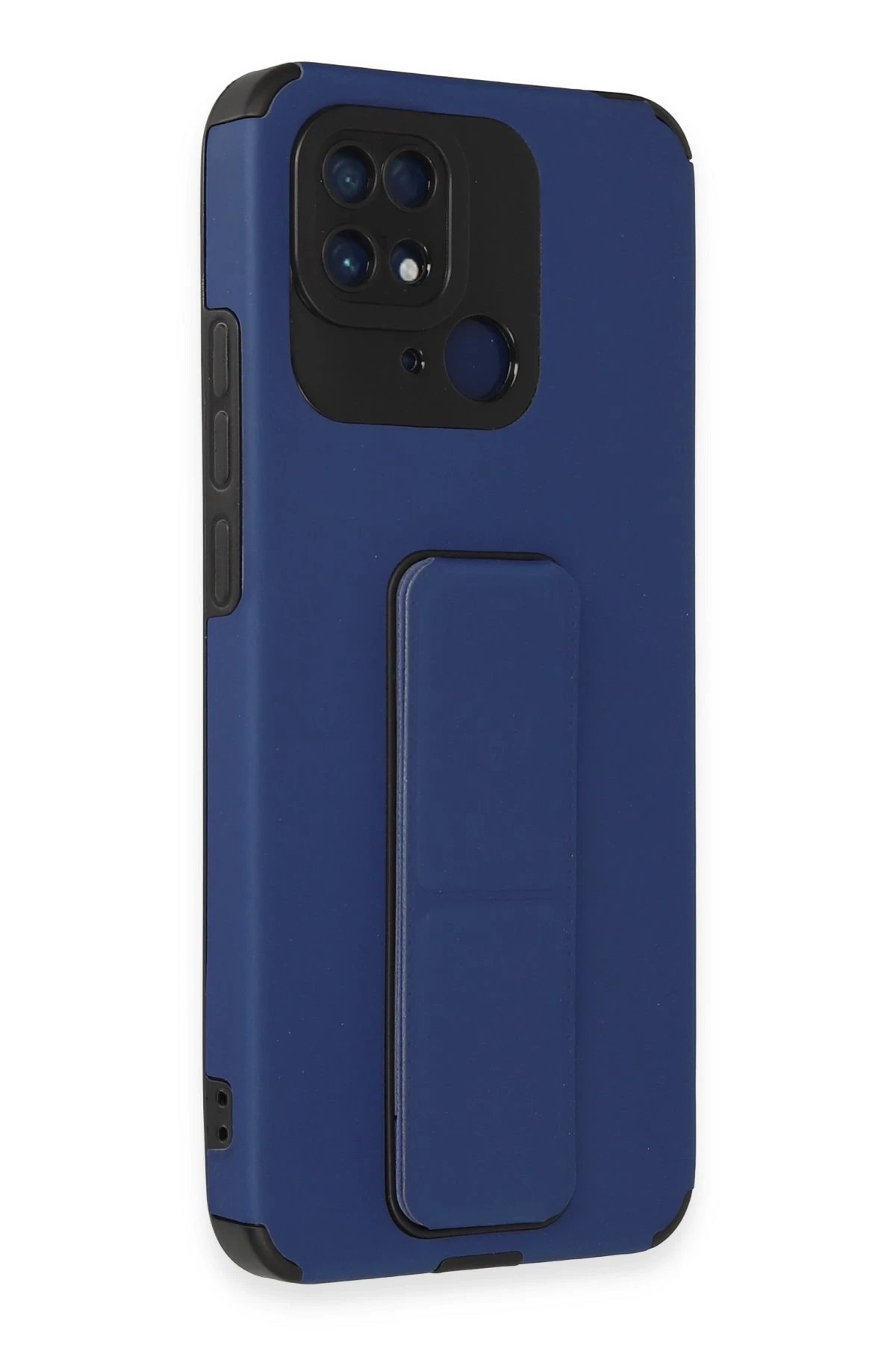 Xiaomi Redmi 10C Kılıf Mega Standlı Silikon - Mavi-(5796)
