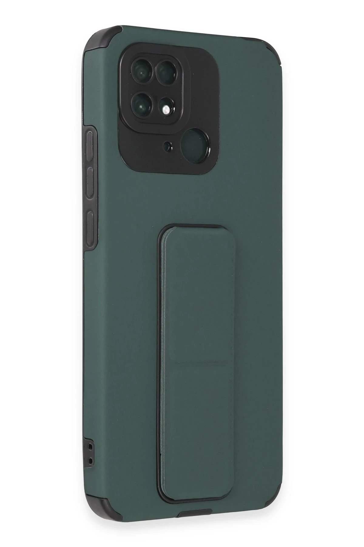 Xiaomi Redmi 10C Kılıf Mega Standlı Silikon - Yeşil-(5796)