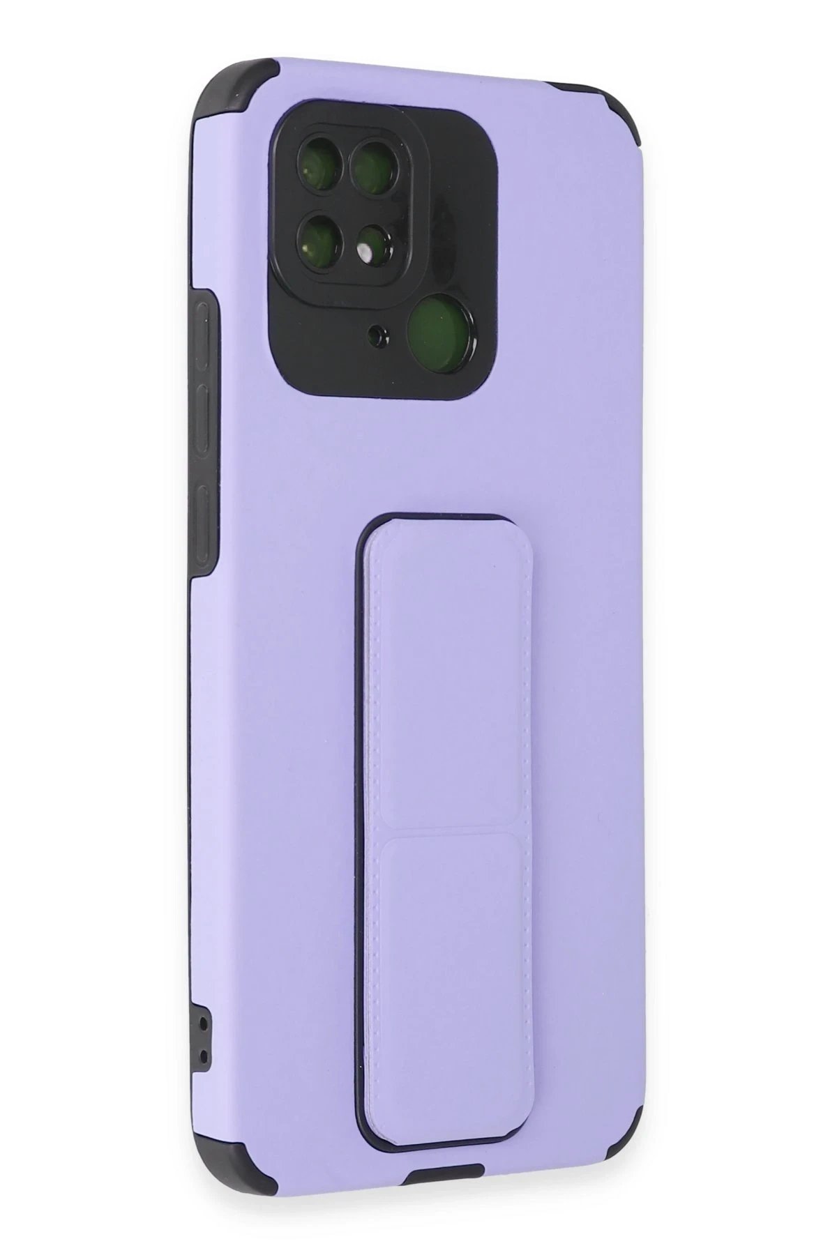 Xiaomi Redmi 10C Kılıf Mega Standlı Silikon - Lila-(5796)