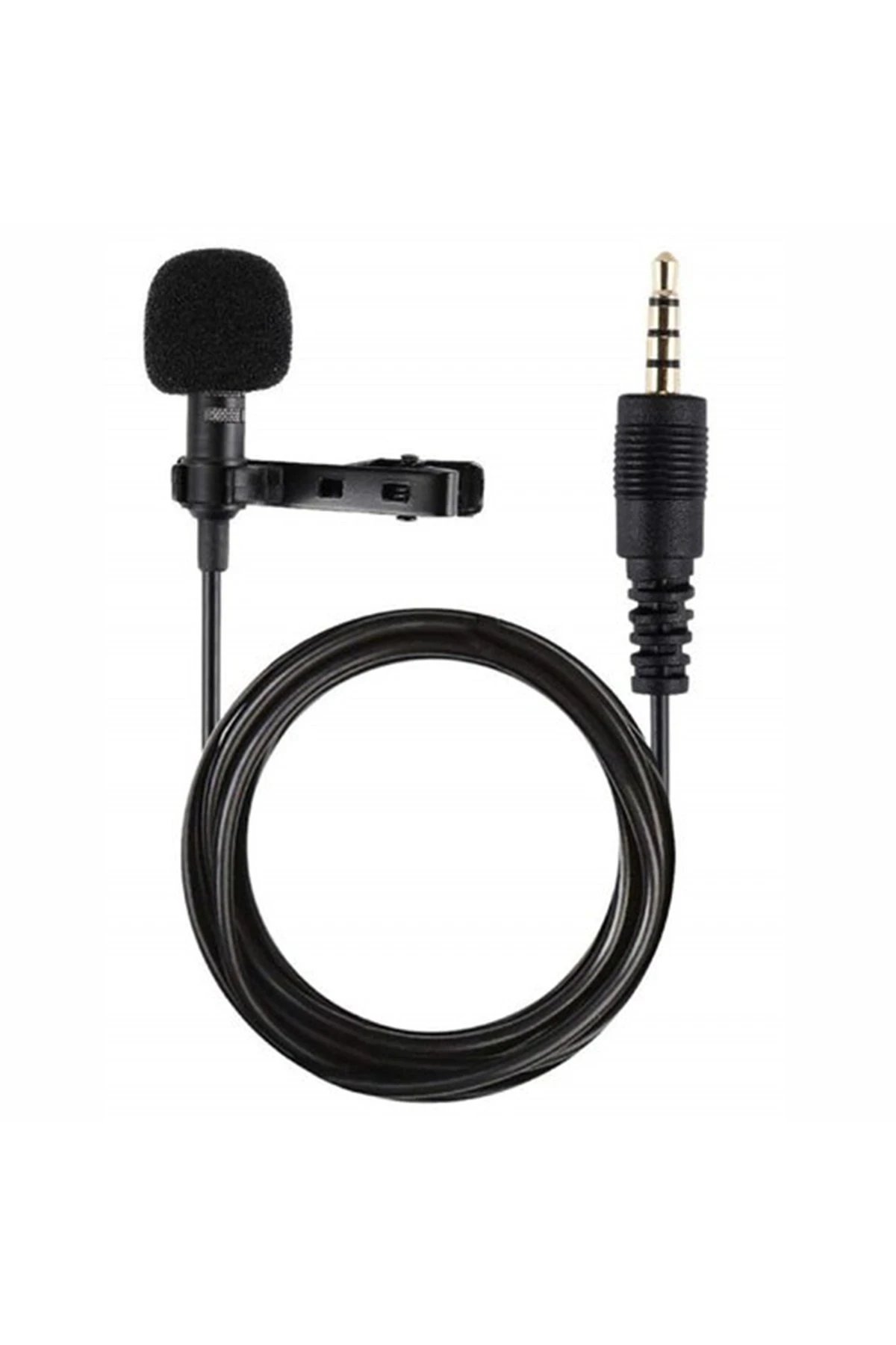 3.5mm Jak 1.5 Metre Double Mikrofon - Siyah-(5796)
