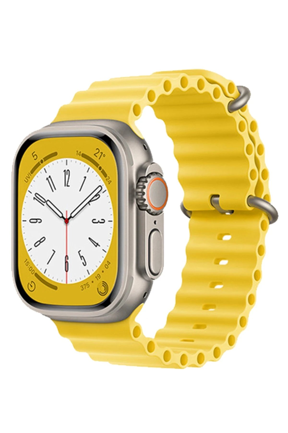 Apple Watch 38mm Ocean Kordon - Sarı-(5796)