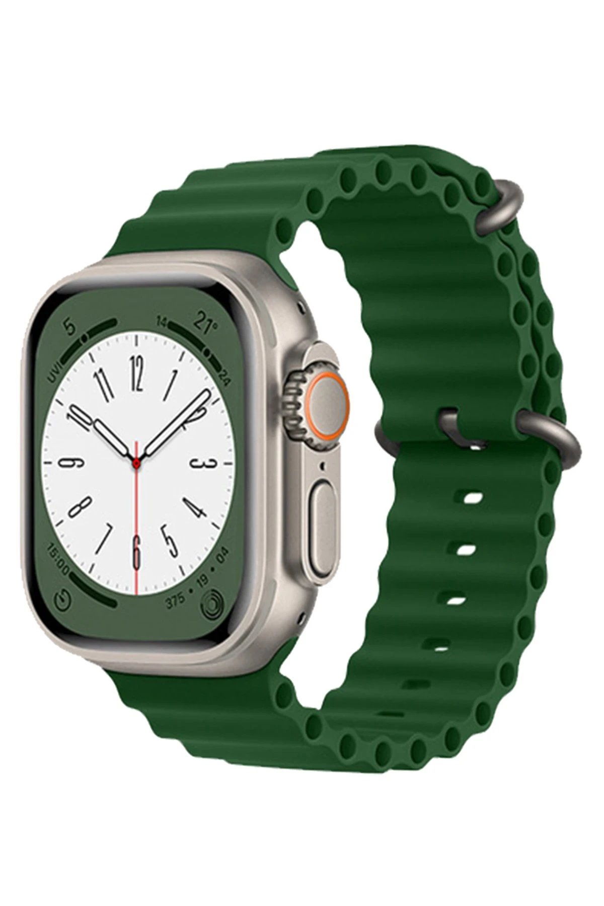 Apple Watch 38mm Ocean Kordon - Koyu Yeşil-(5796)