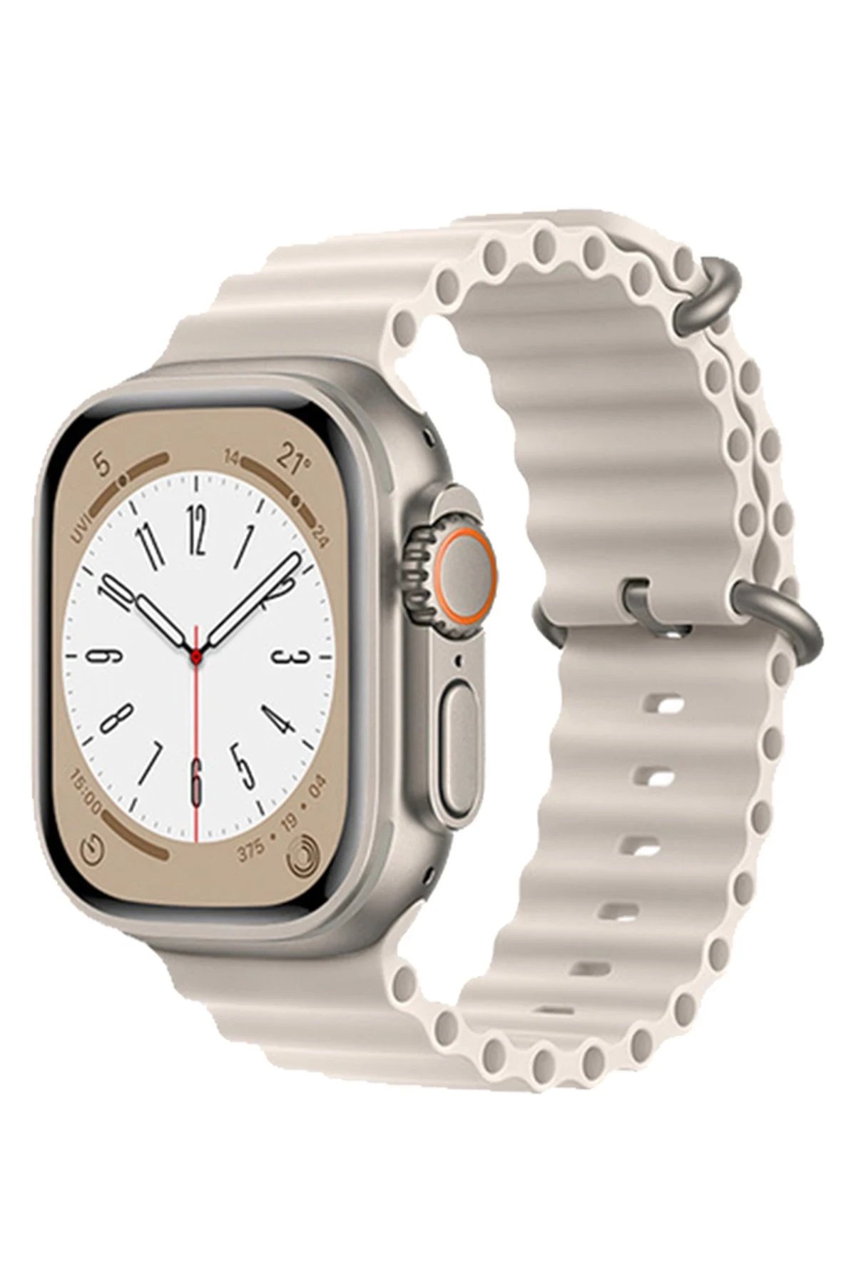 Apple Watch 42mm Ocean Kordon - Krem-(5796)