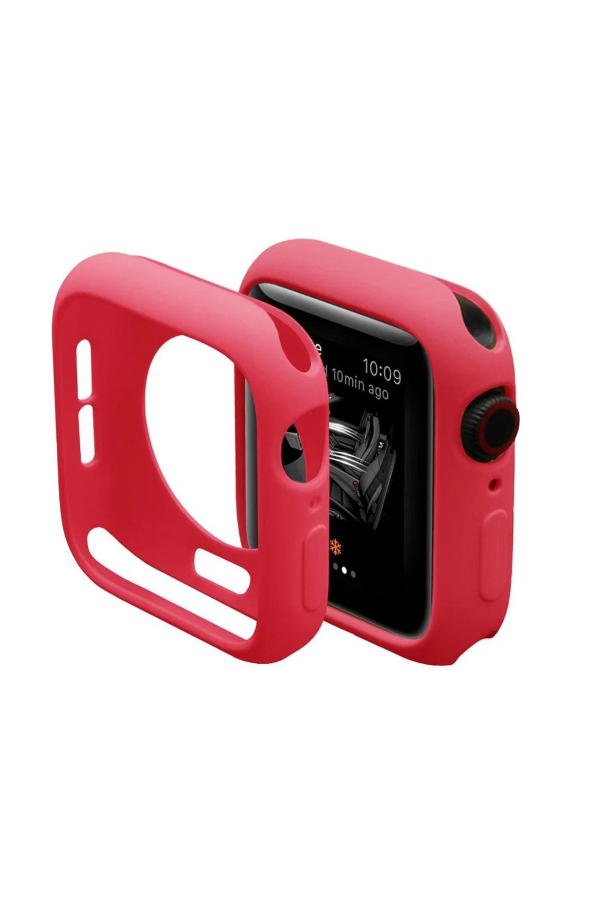 Apple Watch 40mm Silikon Alt Kasa - Kırmızı-(5796)