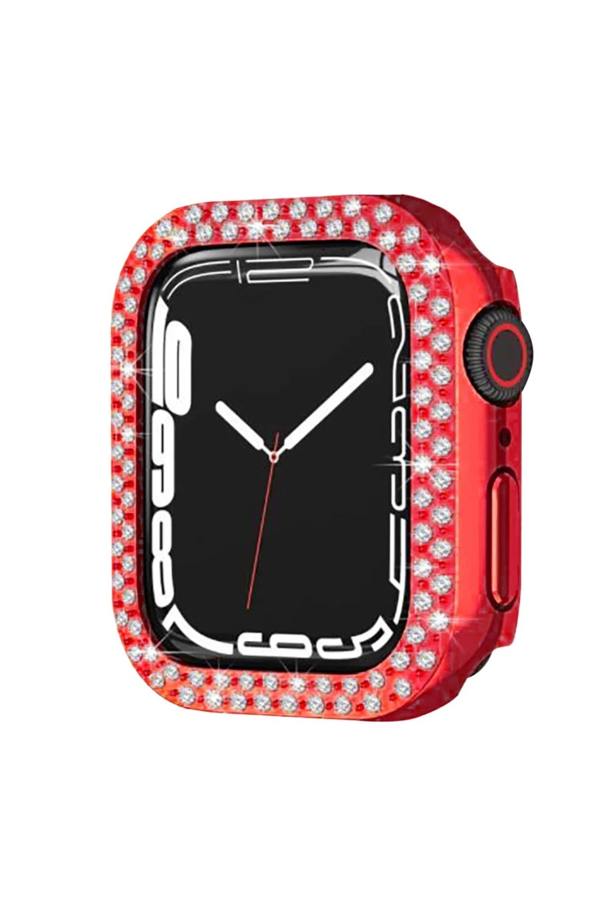 Apple Watch 42mm Taşlı Kasa - Kırmızı-(5796)