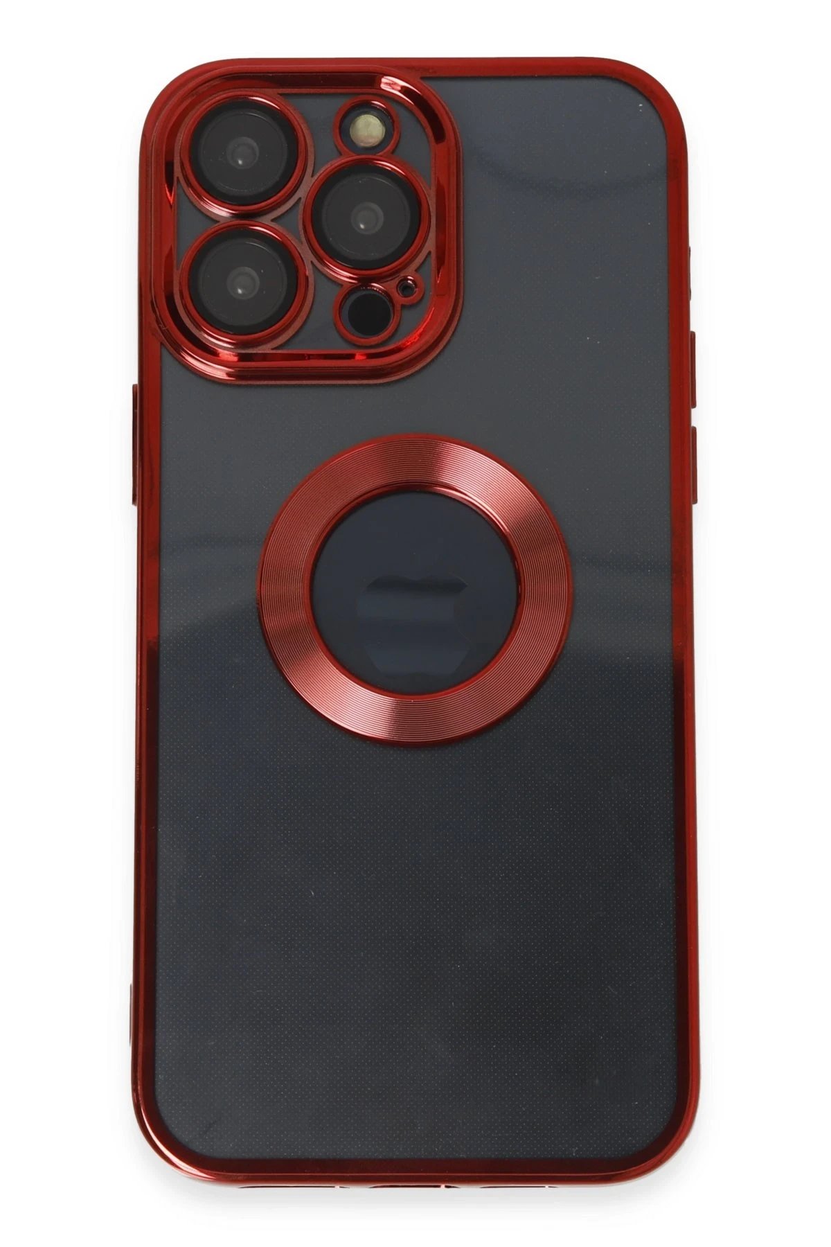 iPhone 14 Pro Max Kılıf Slot Silikon - Kırmızı-(5796)