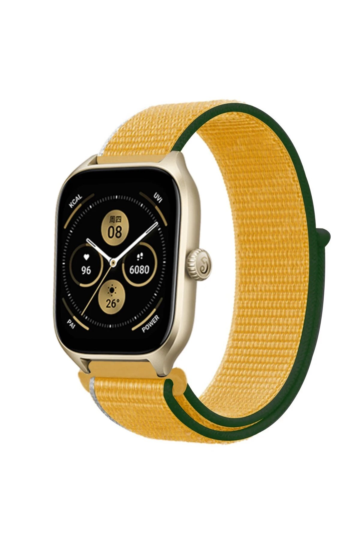 Watch 22mm Hasırlı Cırtcırtlı Kordon - Sarı-(5796)