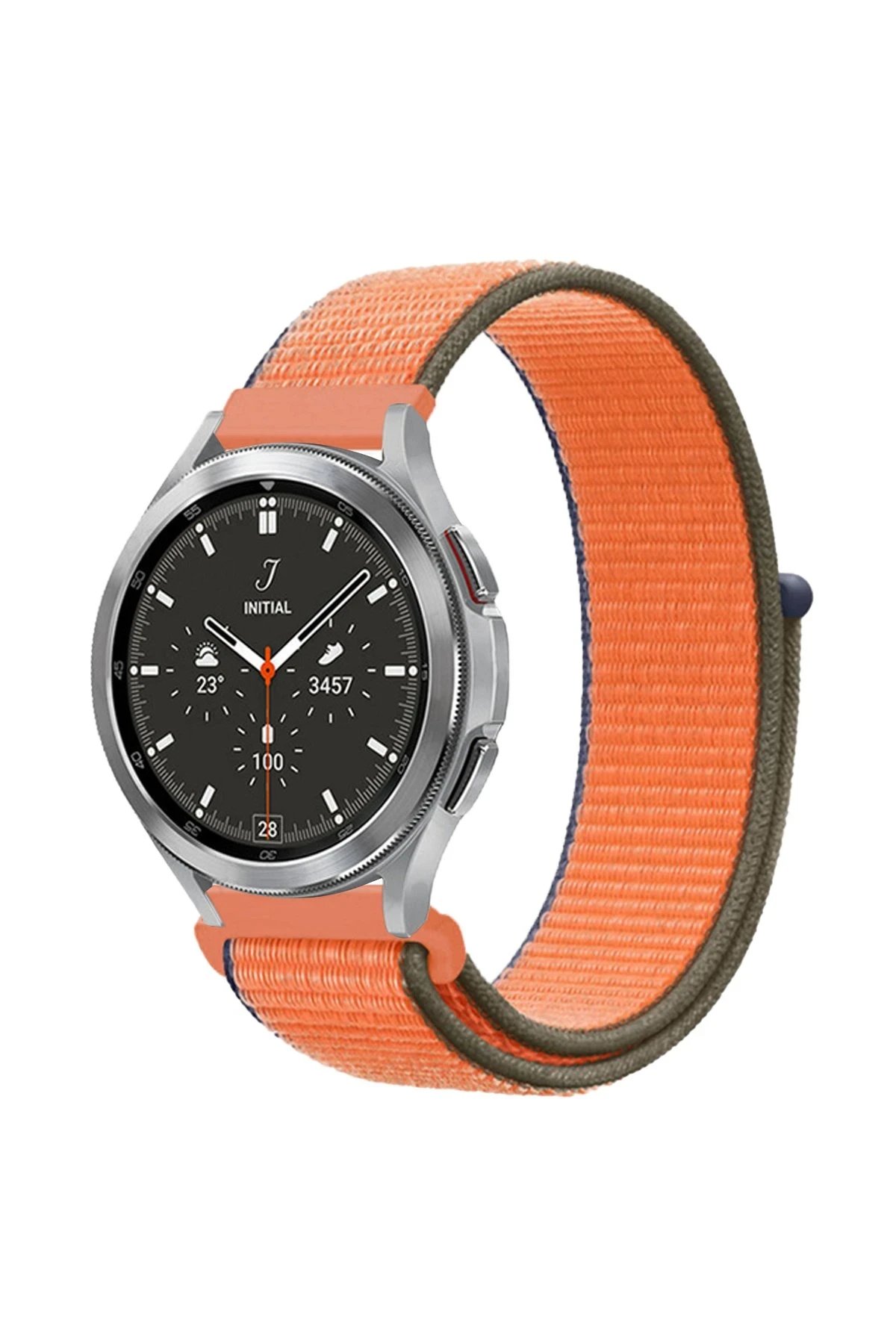 Watch 22mm Hasırlı Cırtcırtlı Kordon - Turuncu-(5796)