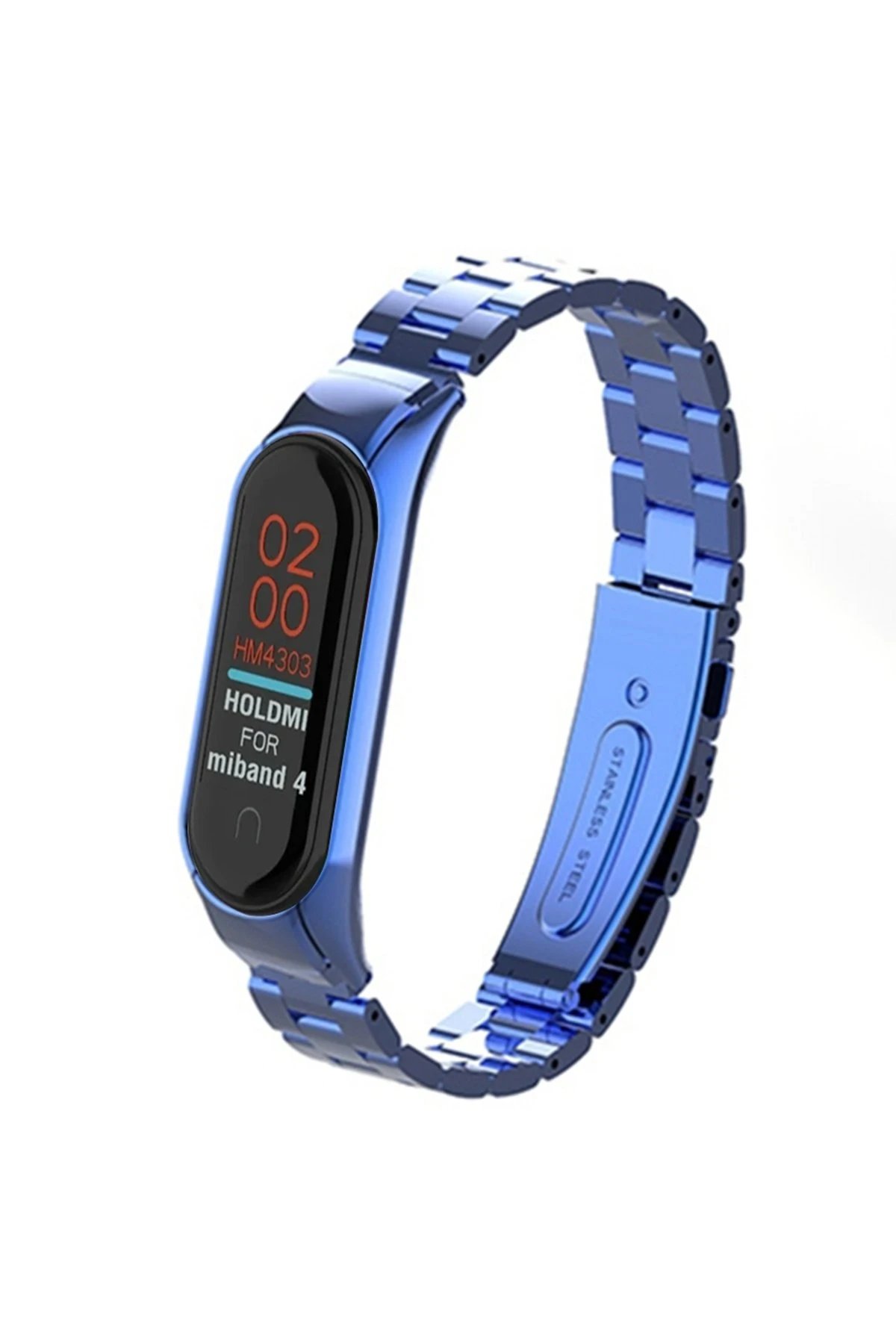 Xiaomi Mi Band 4 Metal Baklalı Kordon - Mavi-(5796)