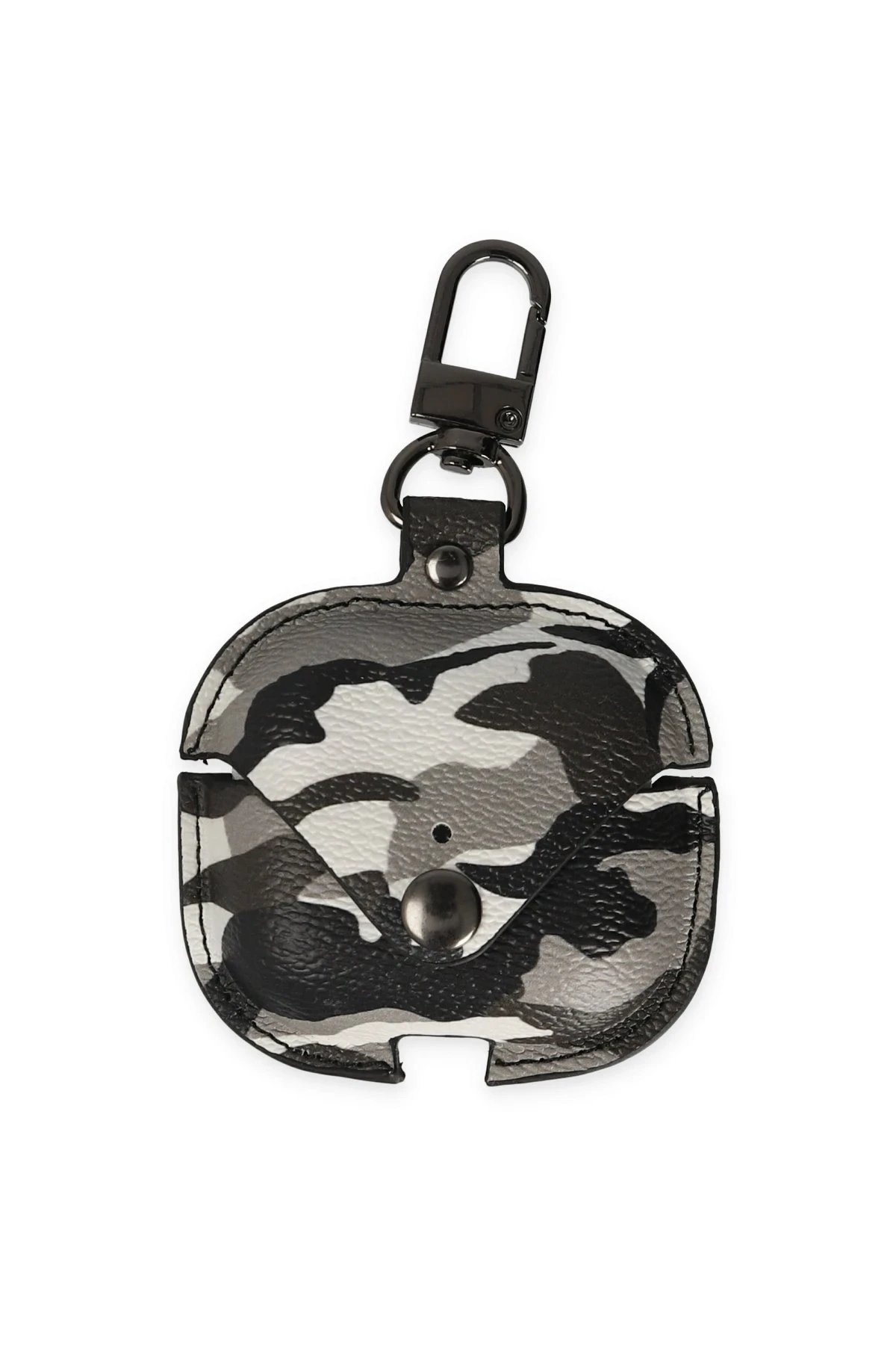 Airpods 3 (3.nesil) Çanta Kamuflaj Deri Kılıf - Gri-(5796)