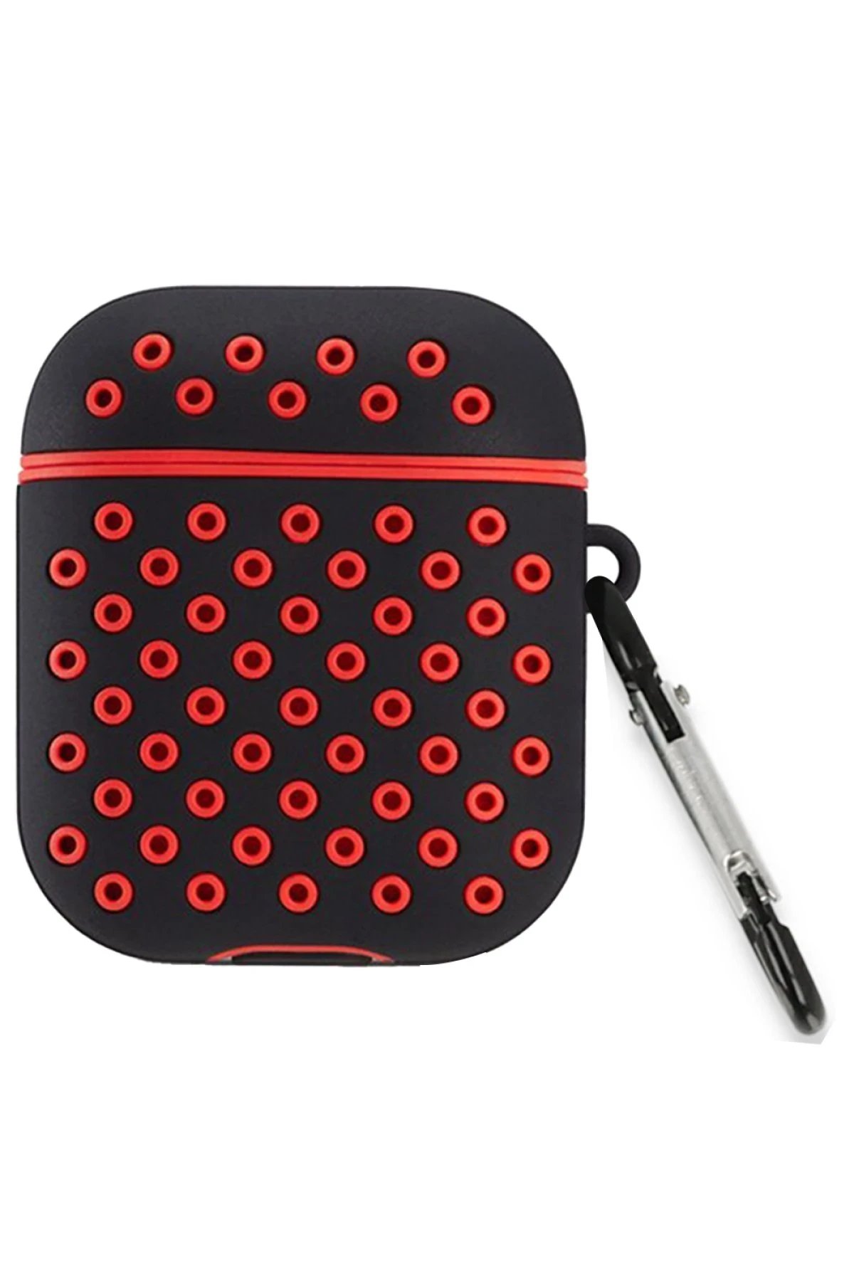 Airpods 3 (3.nesil) Spor Delikli Kılıf - Siyah-Kırmızı-(5796)