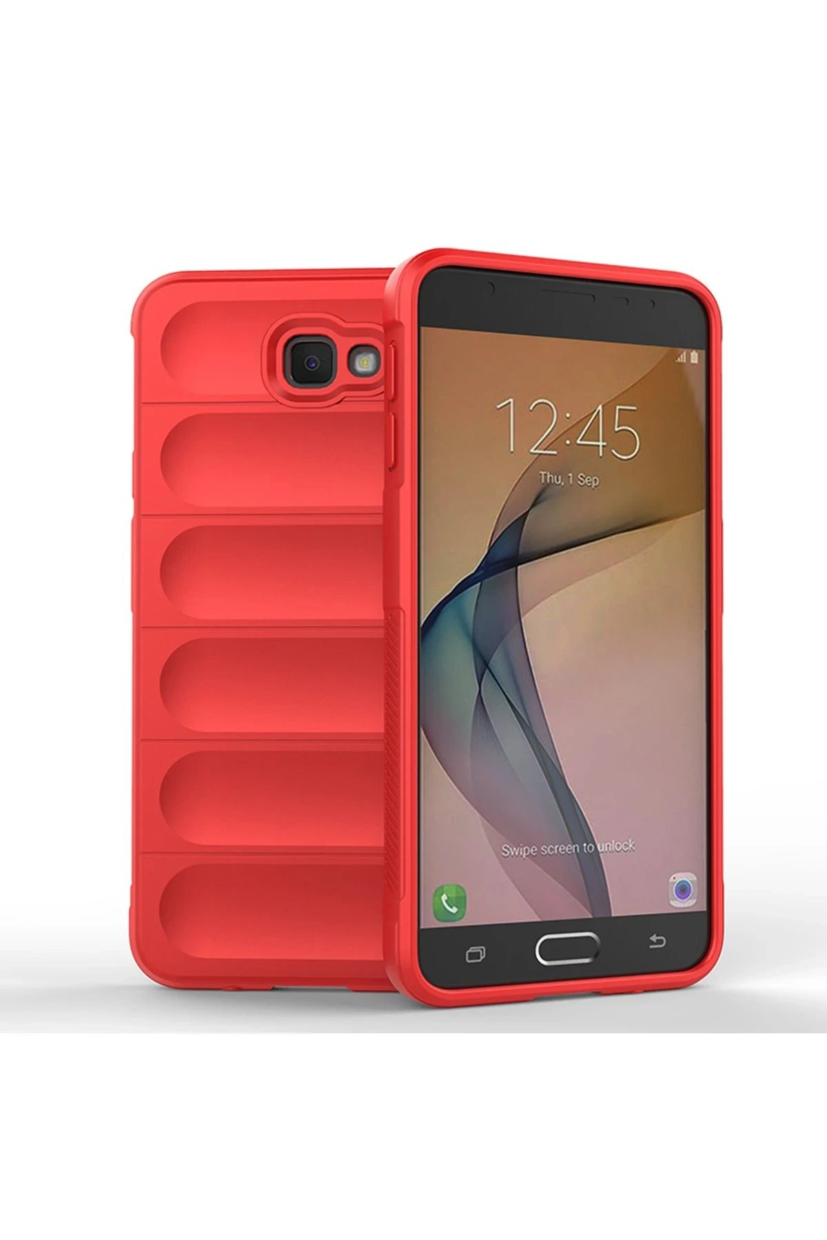 Samsung Galaxy J7 Prime Kılıf Optimum Silikon - Kırmızı-(5796)