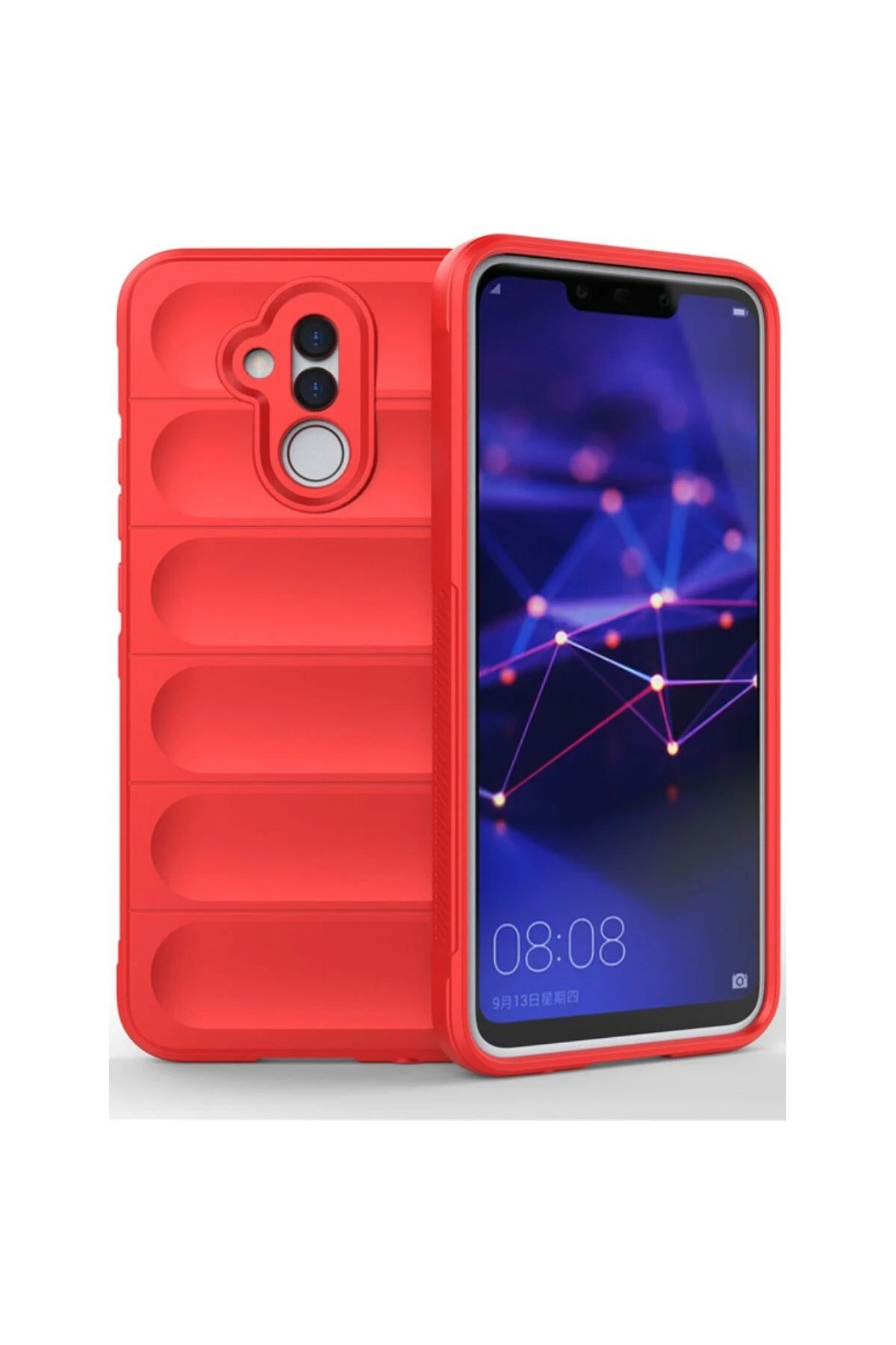 Huawei Mate 20 Lite Kılıf Optimum Silikon - Kırmızı-(5796)