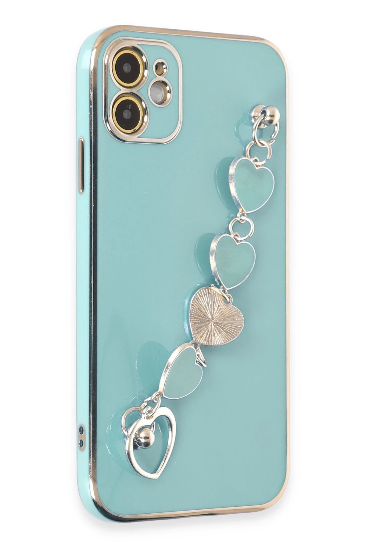 iPhone 12 Kılıf Esila Silikon - Su Yeşili-(5796)