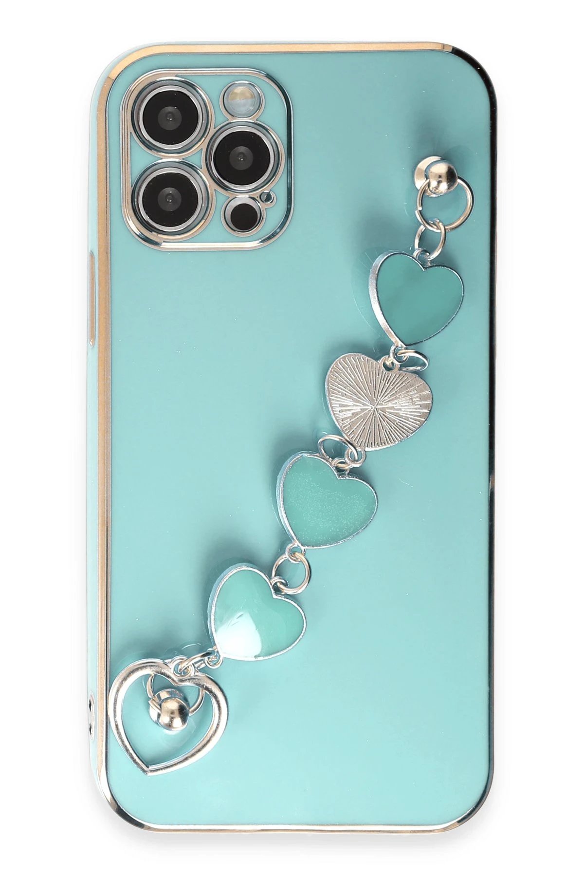 iPhone 12 Pro Kılıf Esila Silikon - Su Yeşili-(5796)