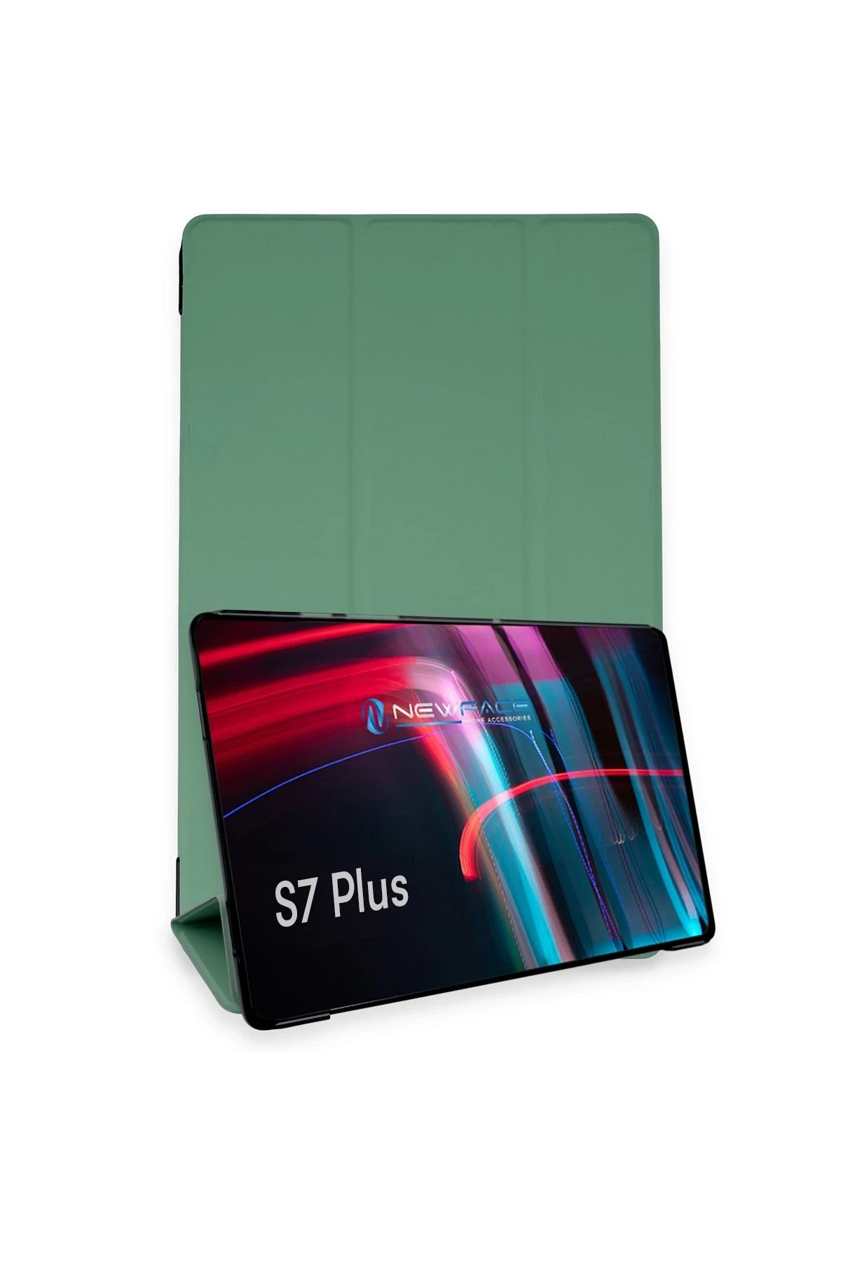 Samsung Galaxy T970 Tab S7 Plus 12.4 Kılıf Tablet Smart Kılıf - Koyu Yeşil-(5796)