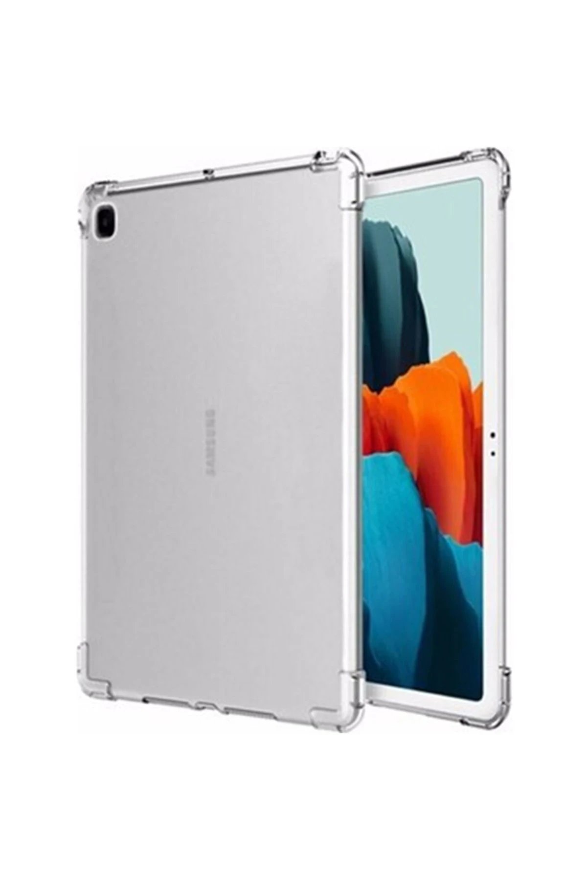 Samsung Galaxy P610 Tab S6 Lite 10.4 Kılıf Anti Şeffaf Tablet Silikon - Şeffaf-(5796)