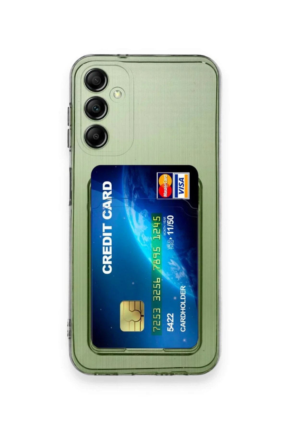Samsung Galaxy A54 5G Kılıf Kart Şeffaf Silikon - Şeffaf-(5796)