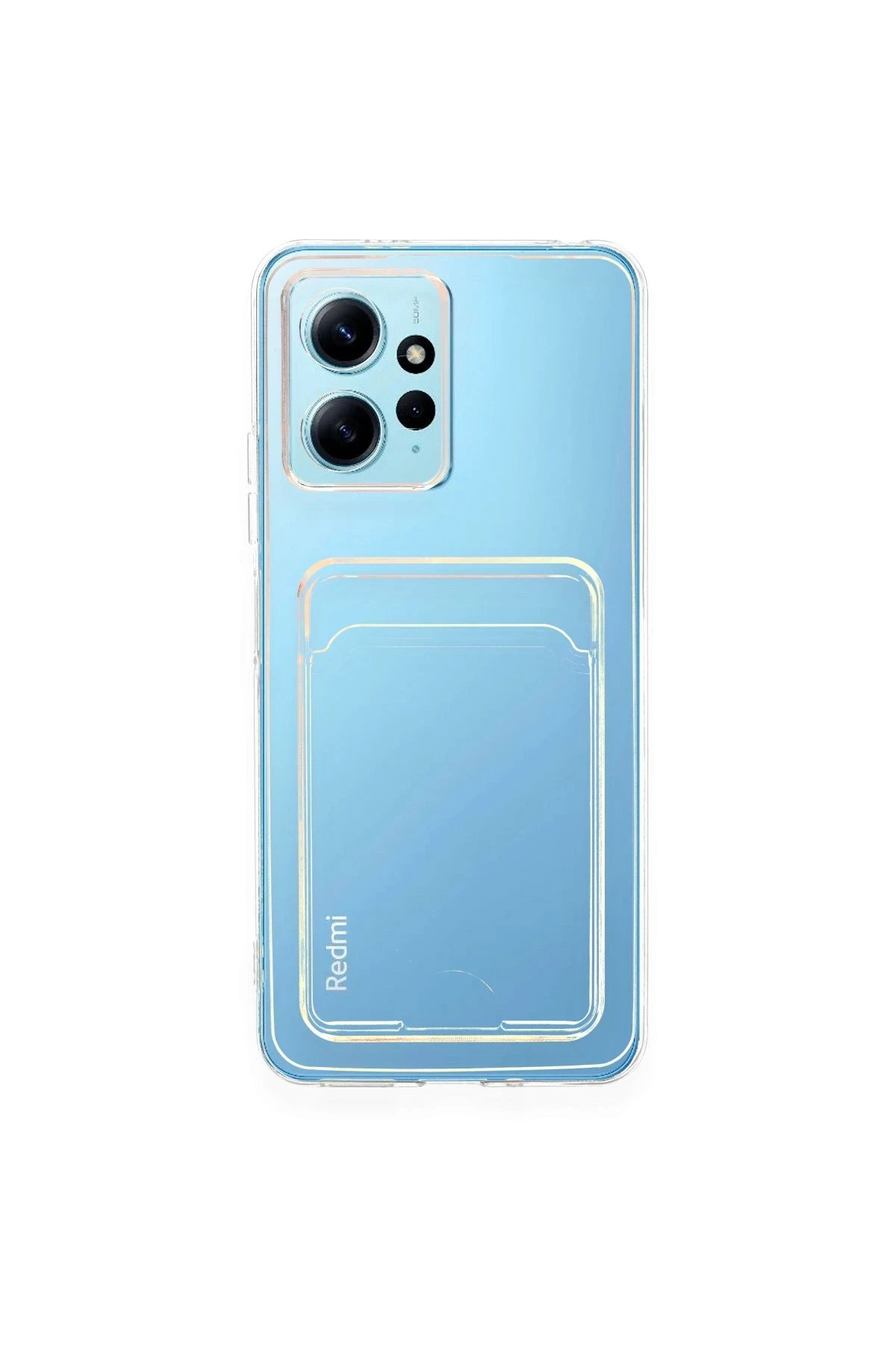 Xiaomi Redmi Note 12 4G Kılıf Kart Şeffaf Silikon - Şeffaf-(5796)