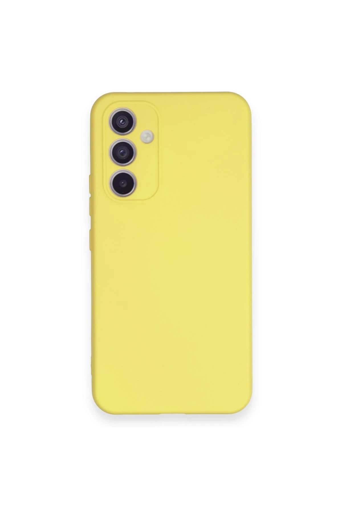 Samsung Galaxy A54 5G Kılıf Nano içi Kadife Silikon - Sarı-(5796)