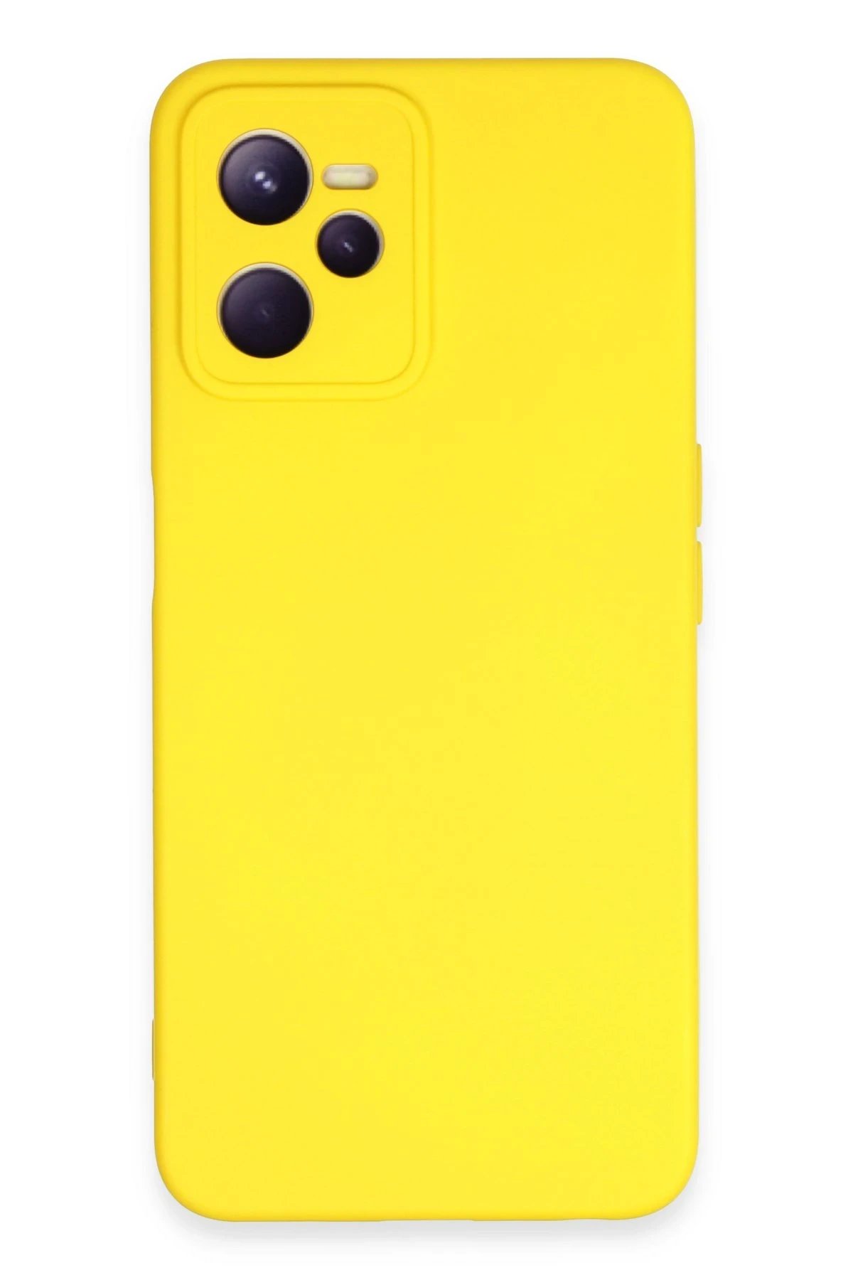 Realme C35 Kılıf Nano içi Kadife Silikon - Sarı-(5796)
