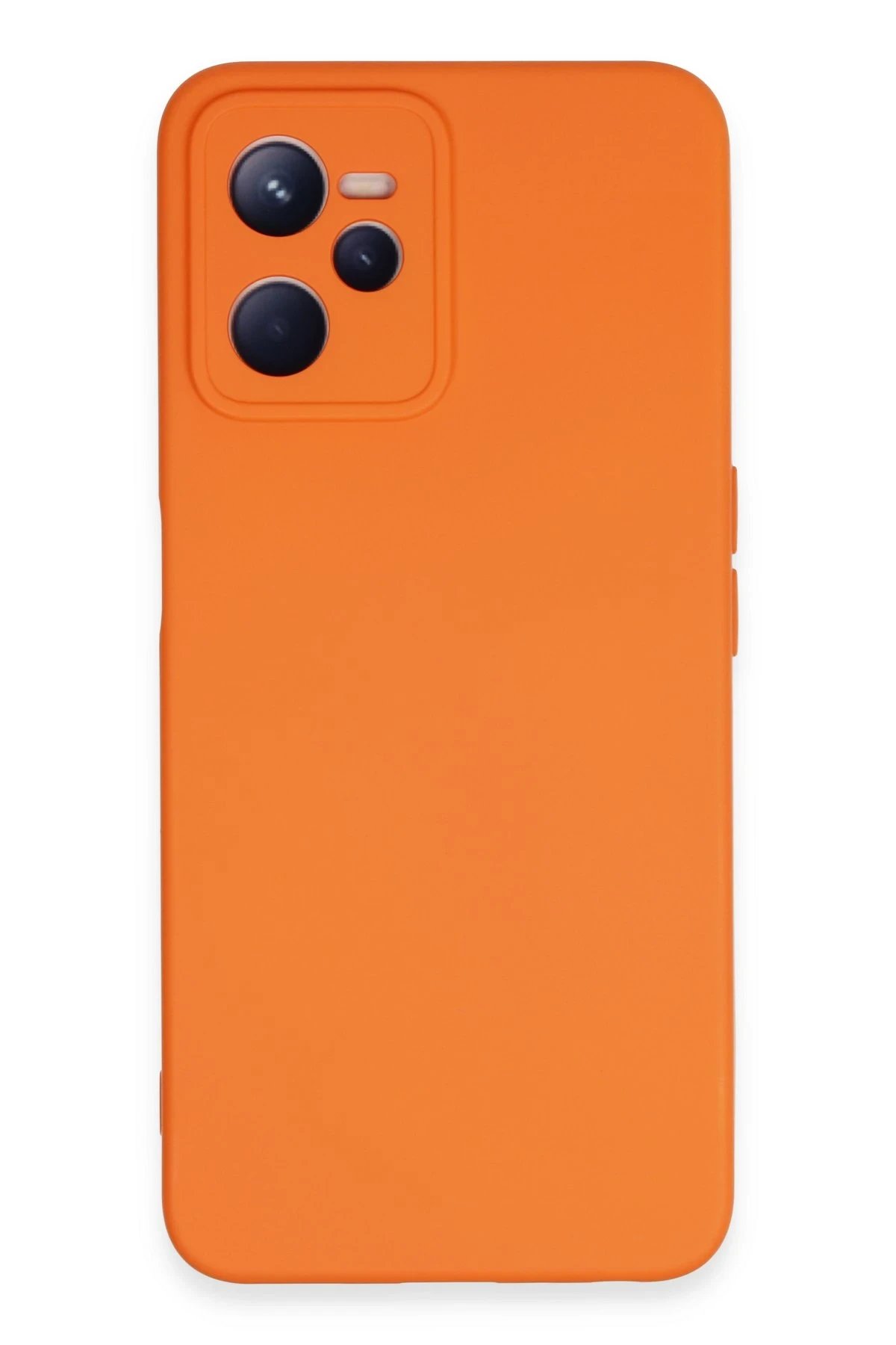 Realme C35 Kılıf Nano içi Kadife Silikon - Turuncu-(5796)
