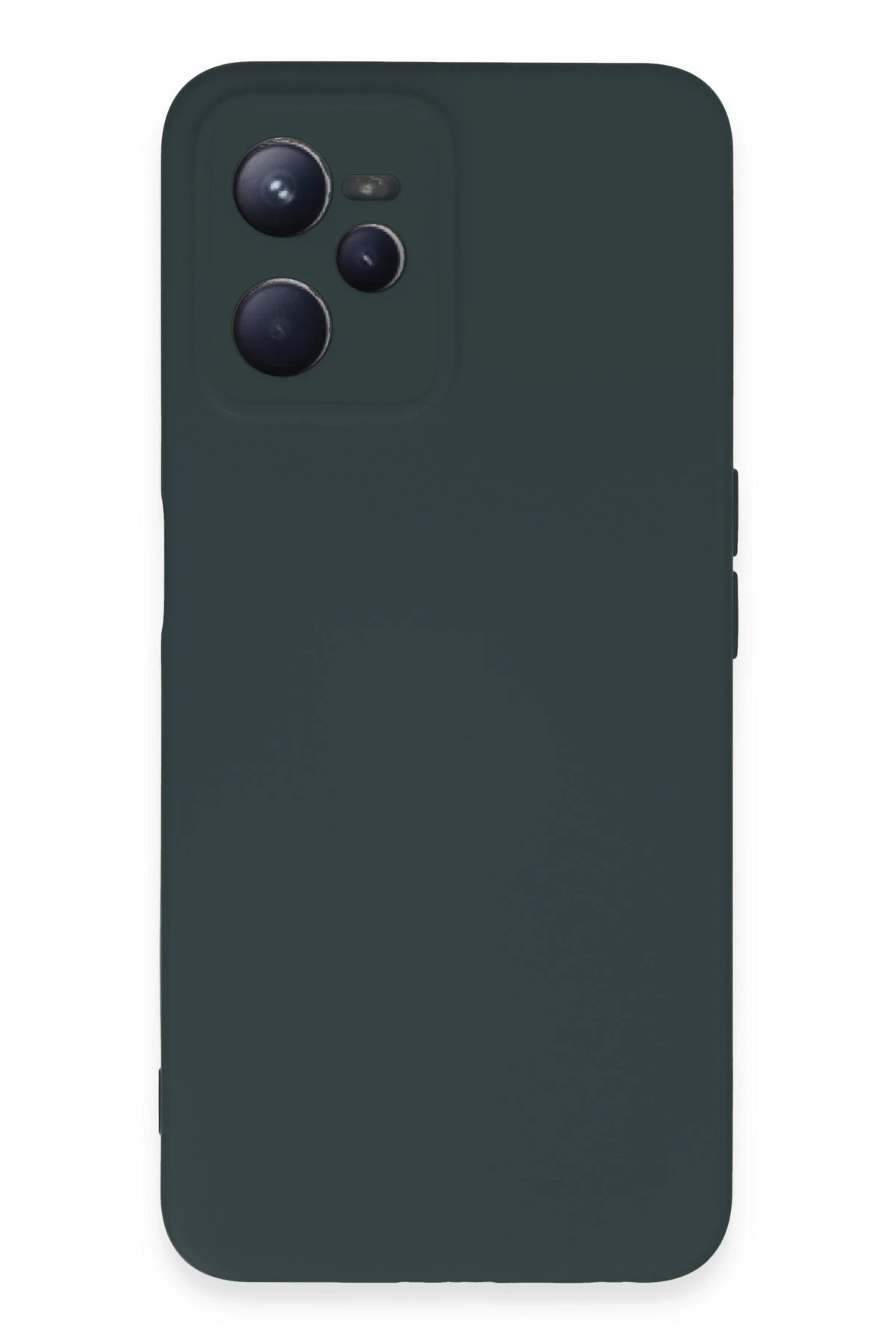 Realme C35 Kılıf Nano içi Kadife Silikon - Koyu Yeşil-(5796)