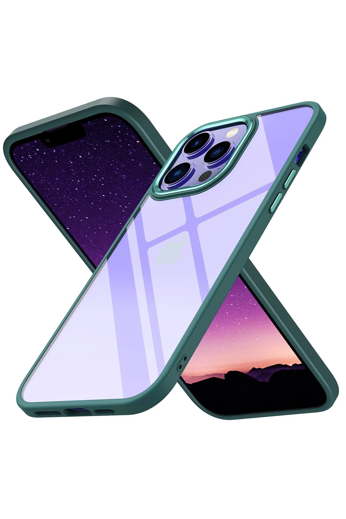 iPhone 14 Pro Kılıf Power Silikon - Koyu Yeşil-(5796)