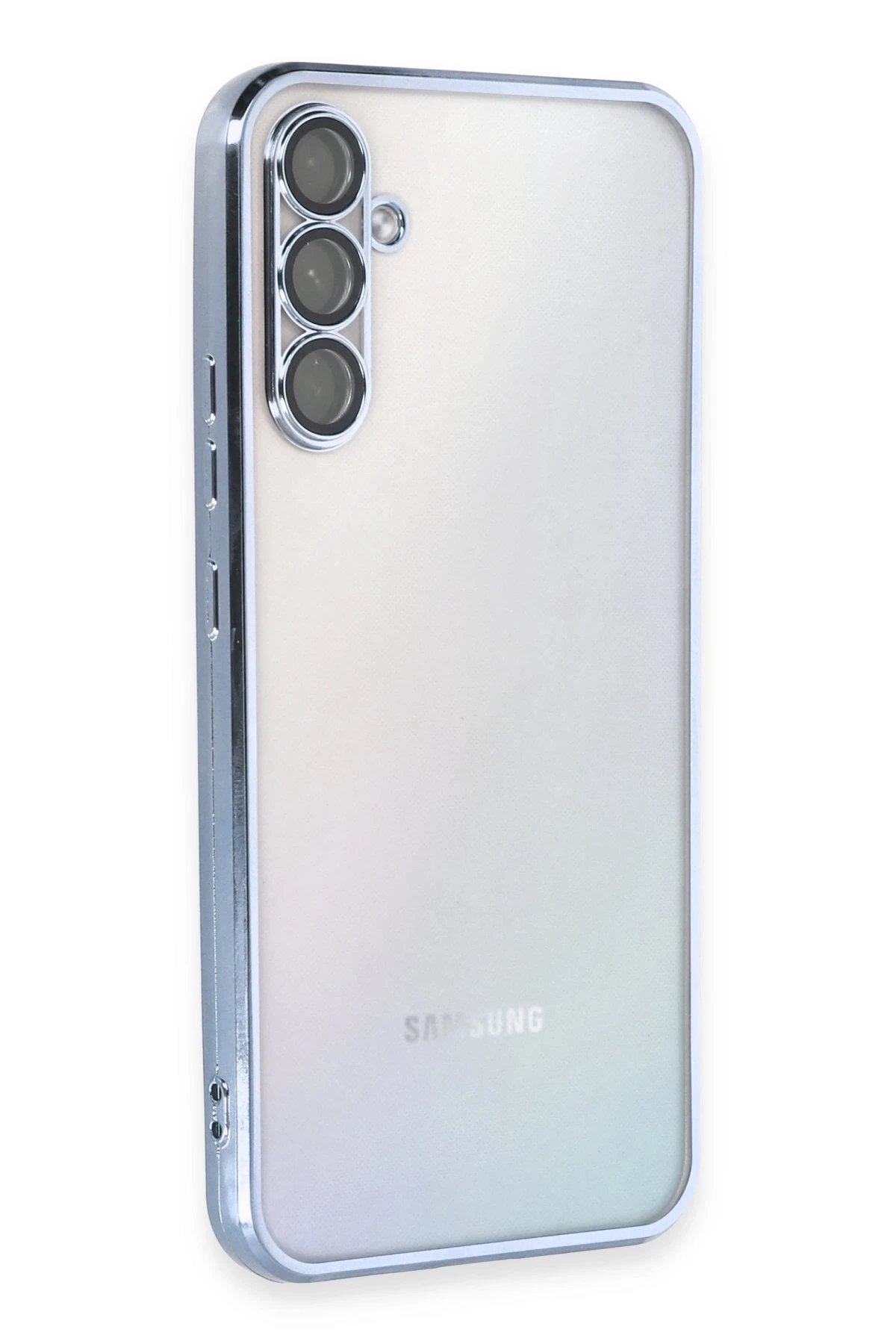 Samsung Galaxy A34 5G Kılıf Lensli Silikon - Açık Mavi-(5796)