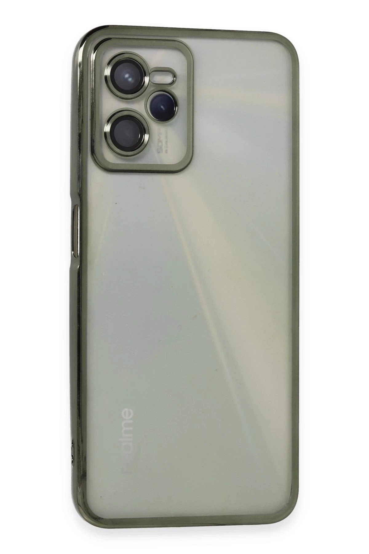Realme C35 Kılıf Lensli Silikon - Yeşil-(5796)