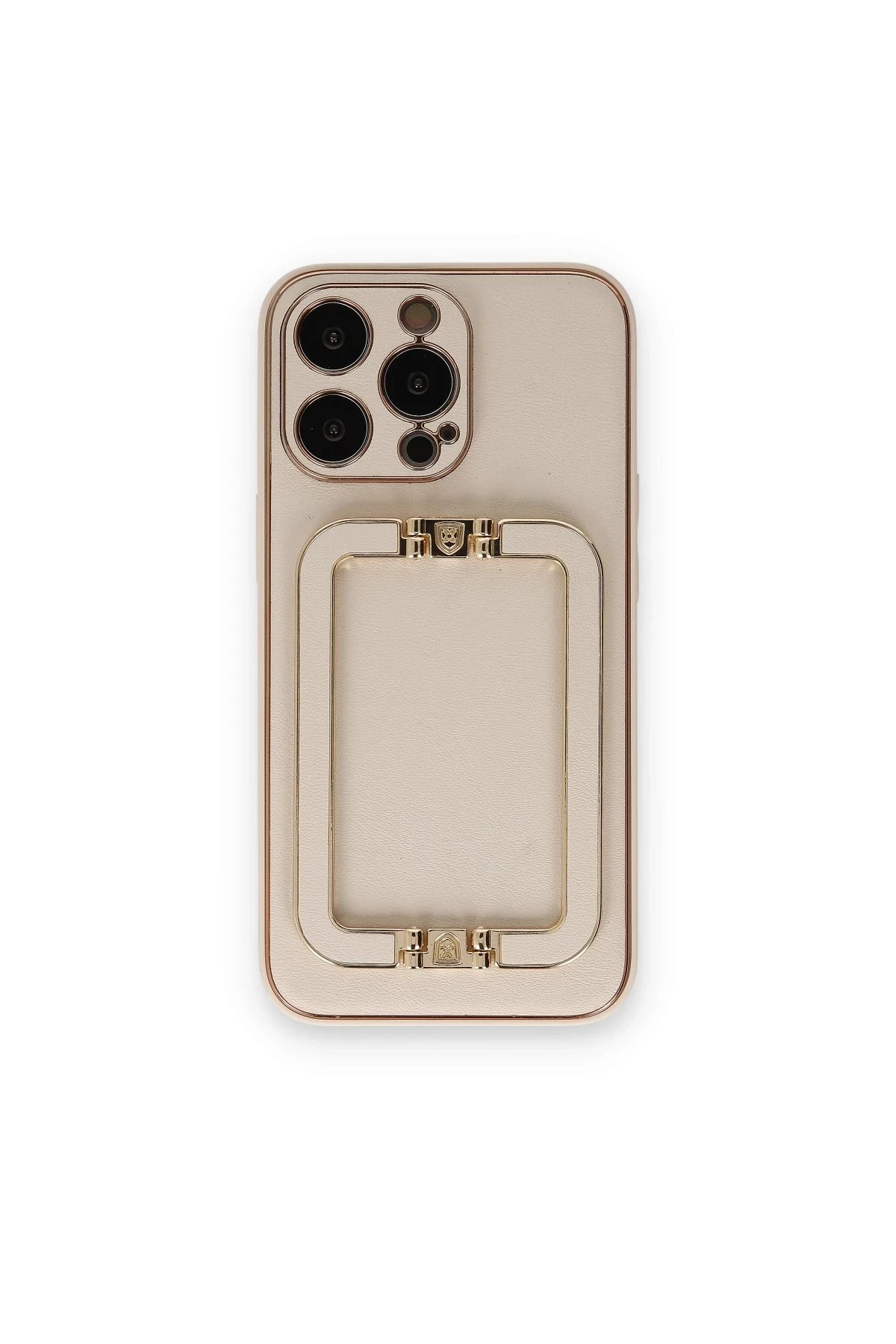 iPhone 14 Pro Kılıf Coco Elit Kapak - Gold-(5796)