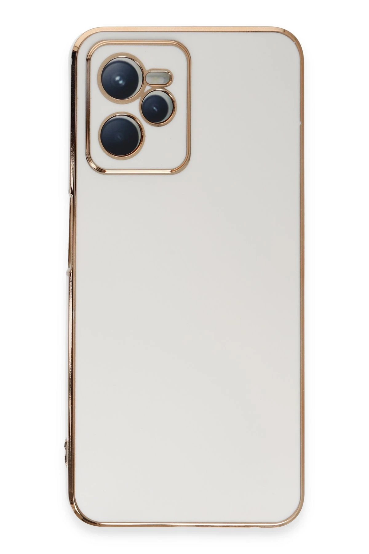 Realme C35 Kılıf Volet Silikon - Beyaz-(5796)
