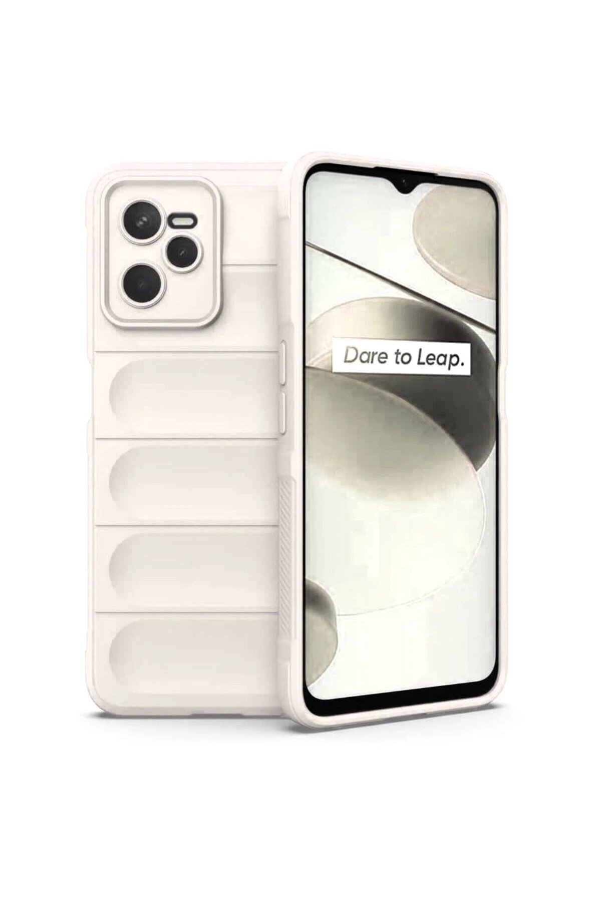 Realme C35 Kılıf Optimum Silikon - Krem-(5796)