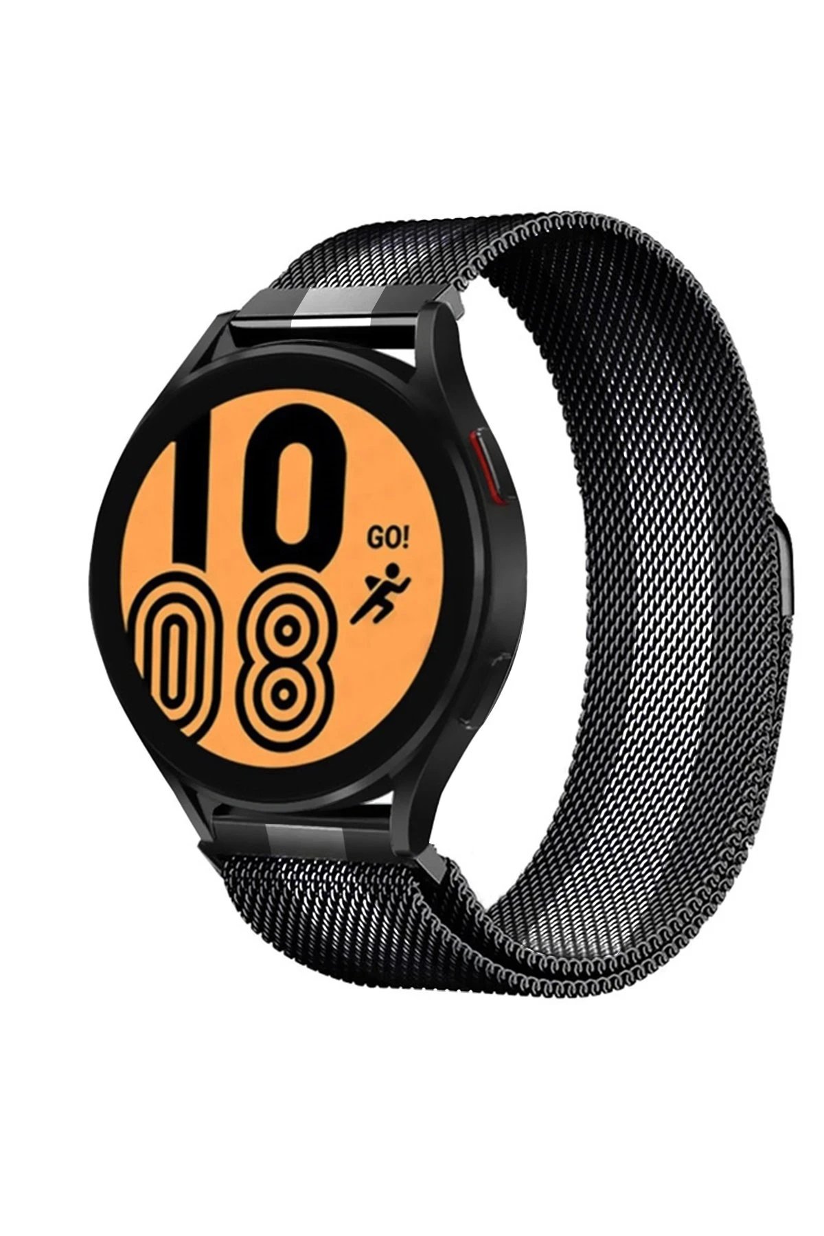 Watch 20mm Metal Mıknatıslı Kordon - Siyah-Beyaz-(5796)