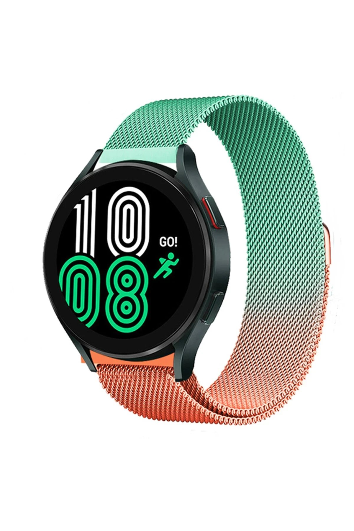 Watch 20mm Metal Mıknatıslı Kordon - Turuncu-Yeşil-(5796)