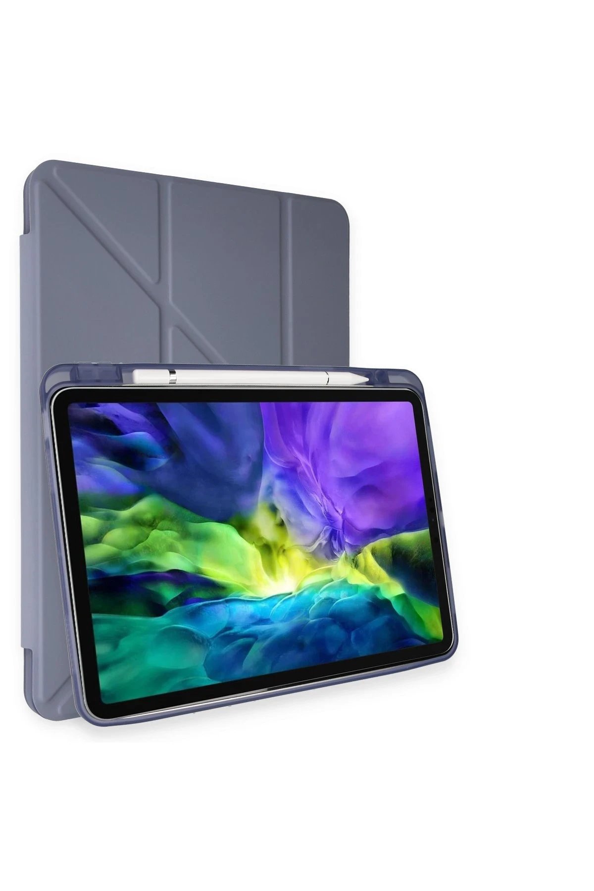 iPad Pro 11 (2018) Kılıf Kalemlikli Mars Tablet Kılıfı - Lila-(5796)