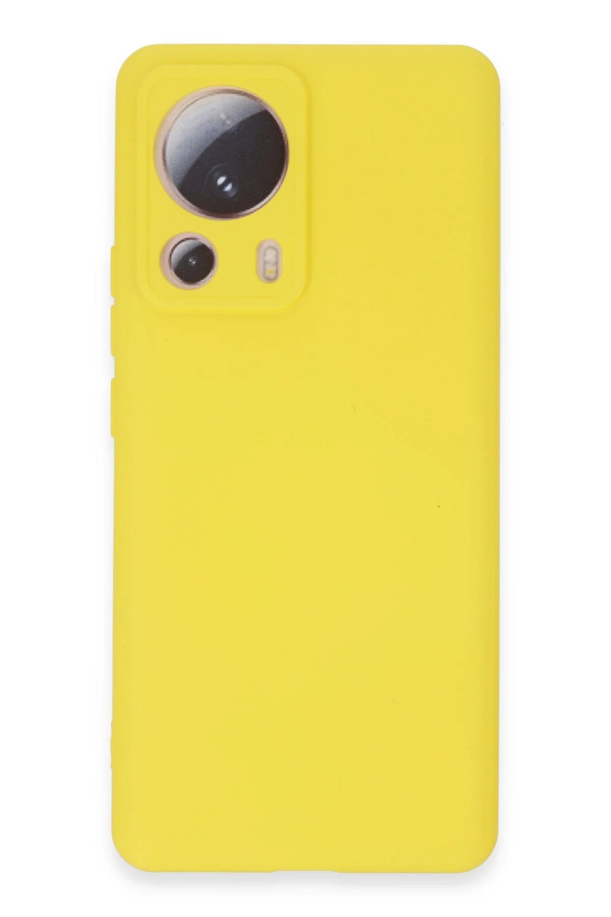 Xiaomi Mi 13 Lite Kılıf Nano içi Kadife Silikon - Sarı-(5796)