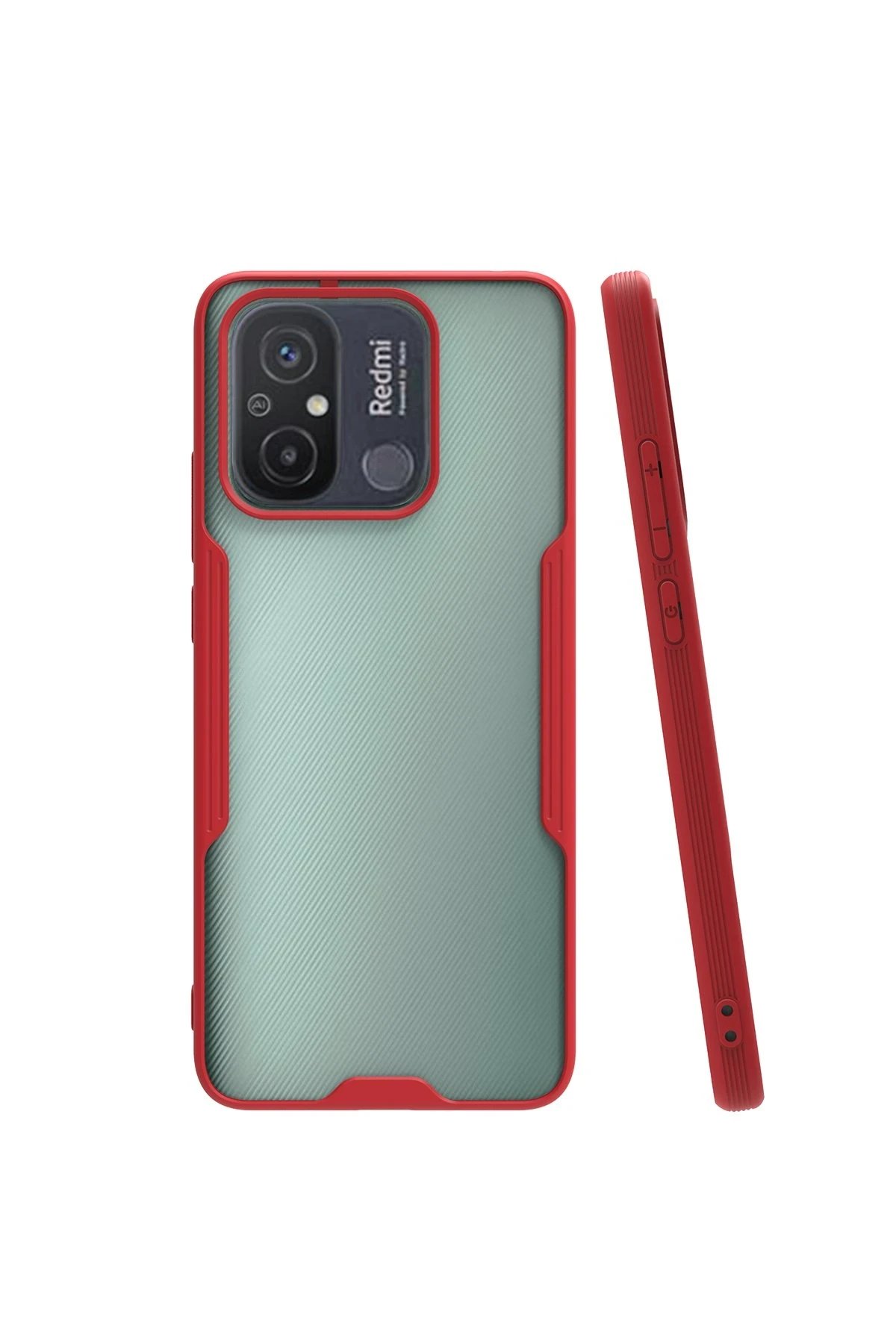 Xiaomi Redmi 12C Kılıf Platin Silikon - Kırmızı-(5796)