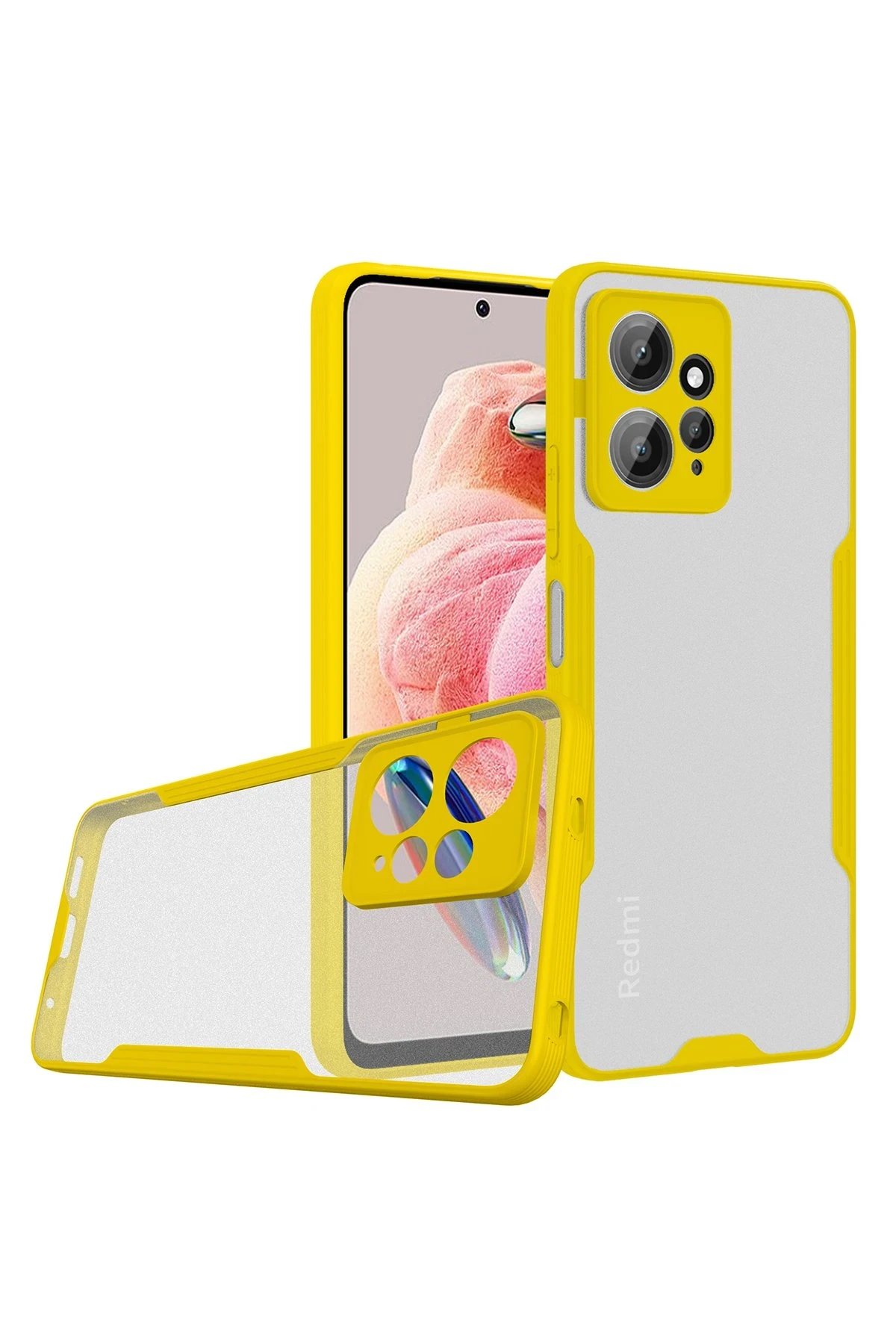 Xiaomi Redmi Note 12 4G Kılıf Platin Silikon - Sarı-(5796)