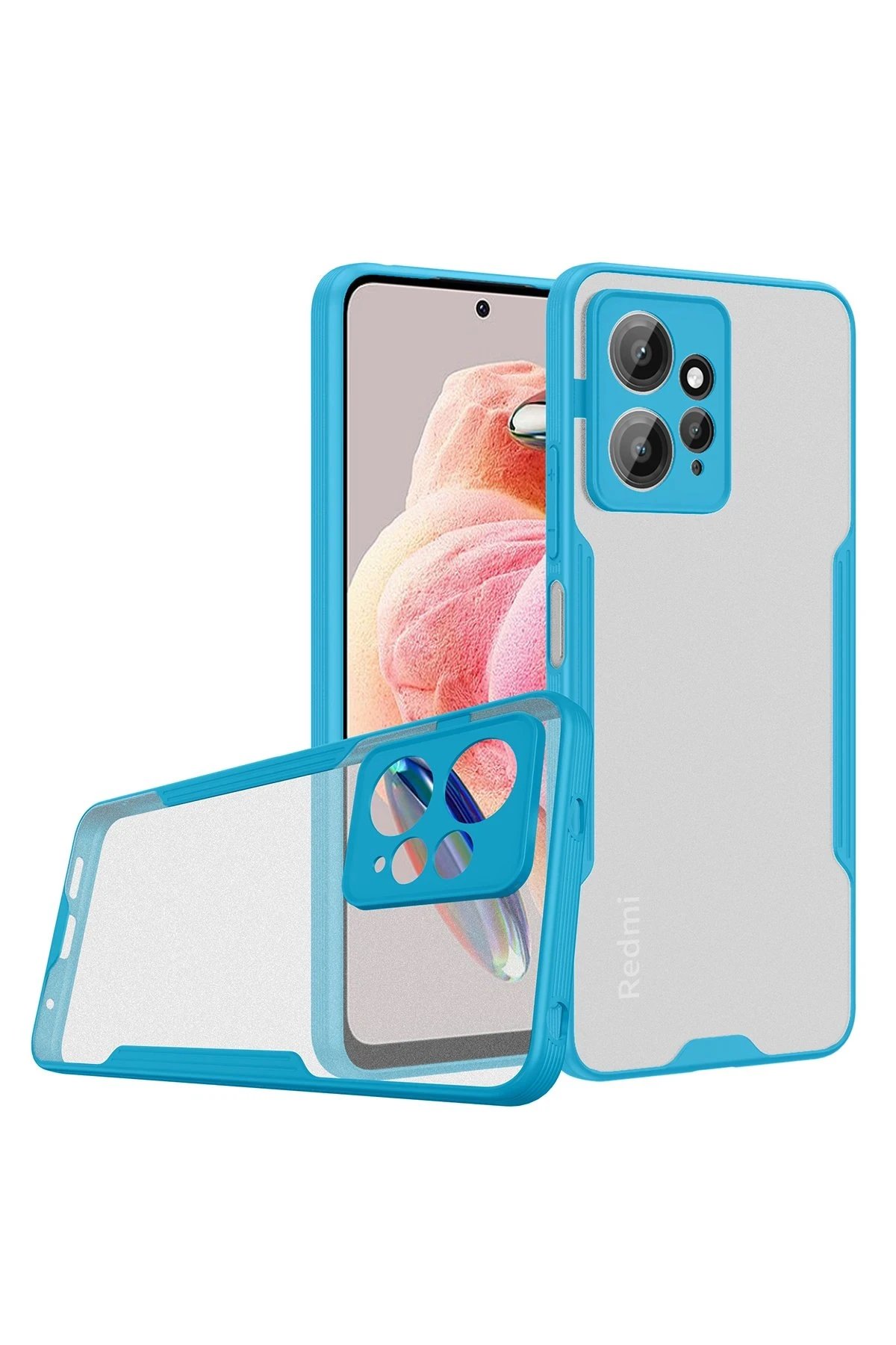 Xiaomi Redmi Note 12 4G Kılıf Platin Silikon - Mavi-(5796)