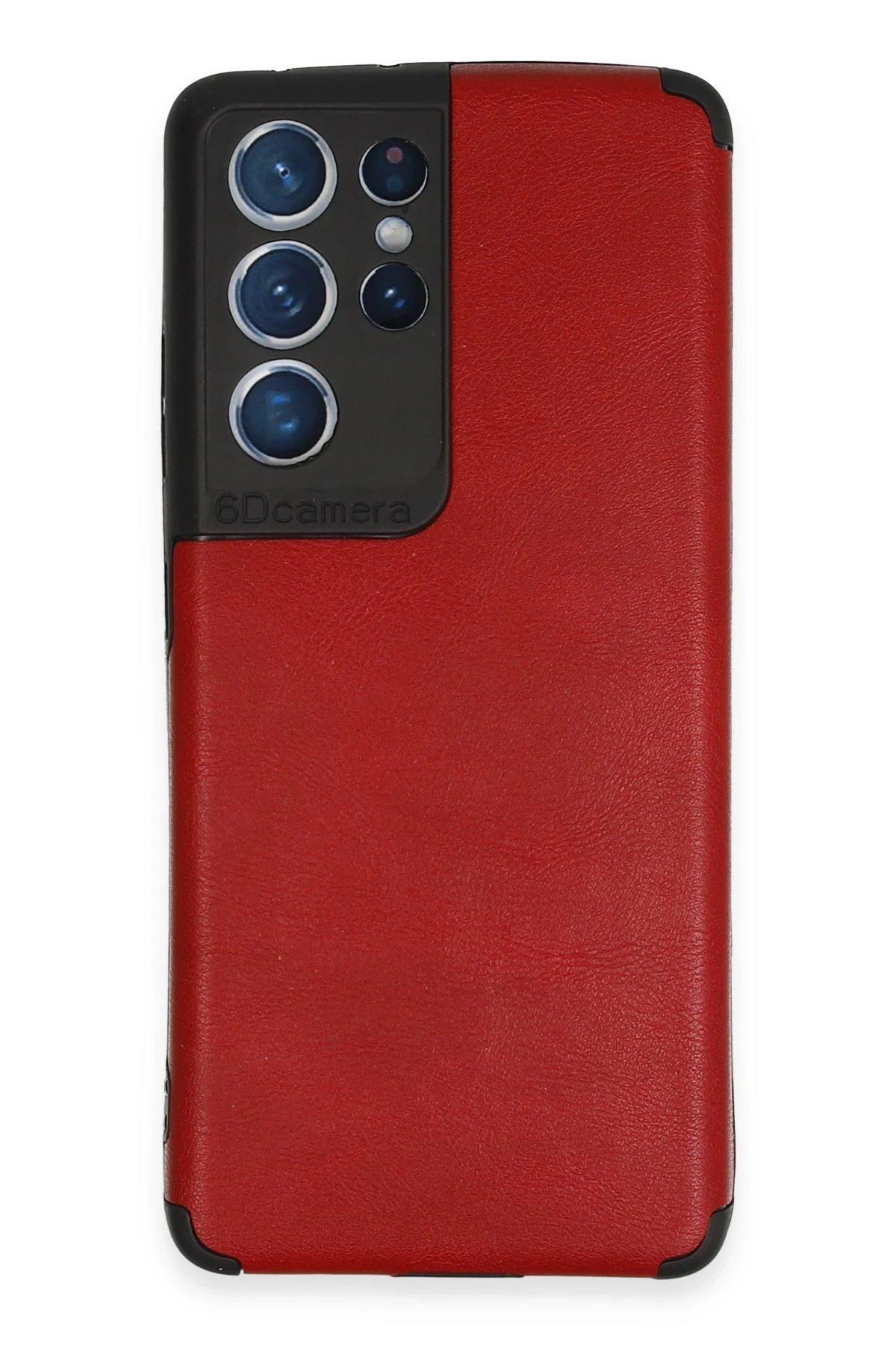 Samsung Galaxy S21 Ultra Kılıf Loop Deri Silikon - Kırmızı-(5796)