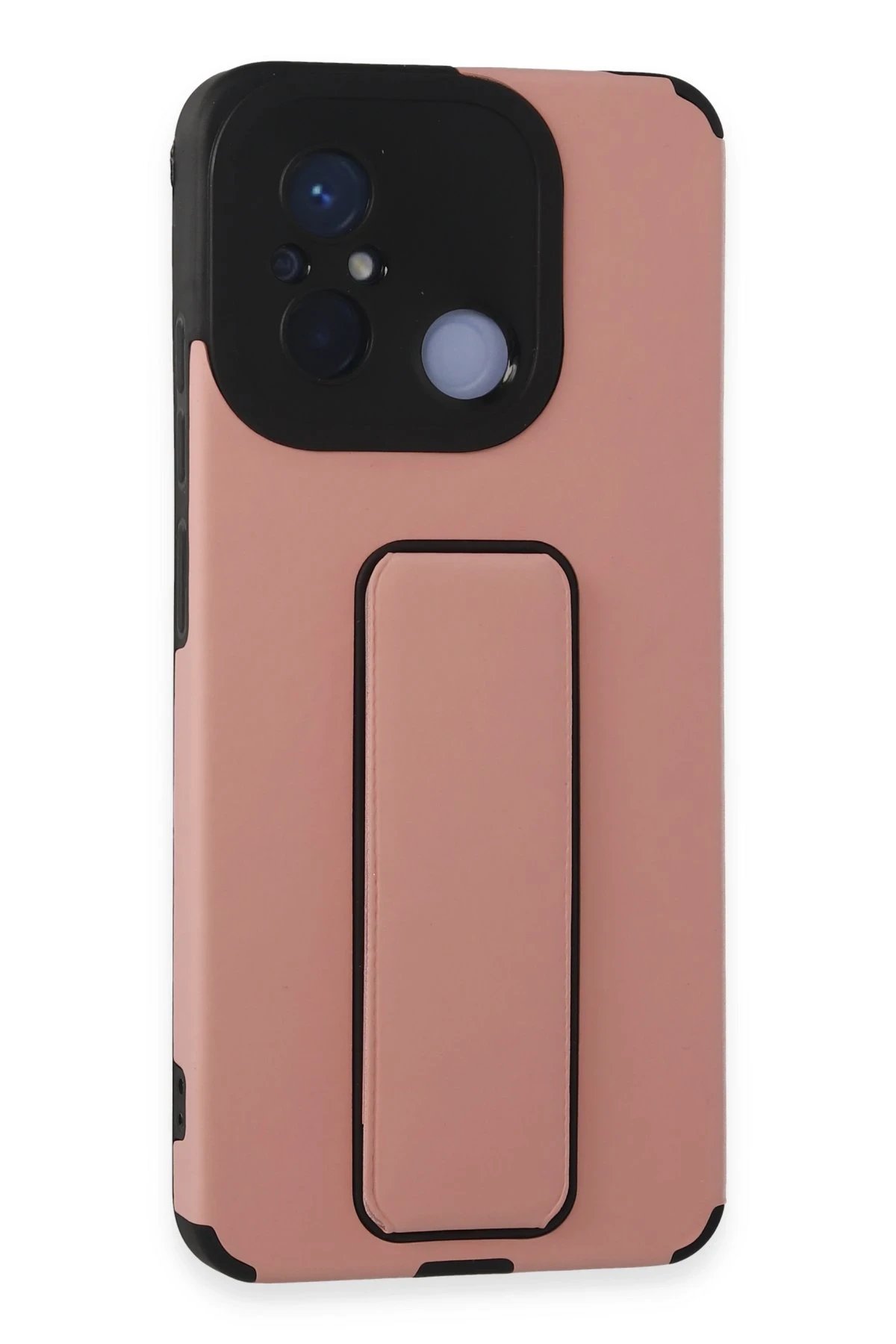 Xiaomi Redmi 12C Kılıf Mega Standlı Silikon - Pudra-(5796)
