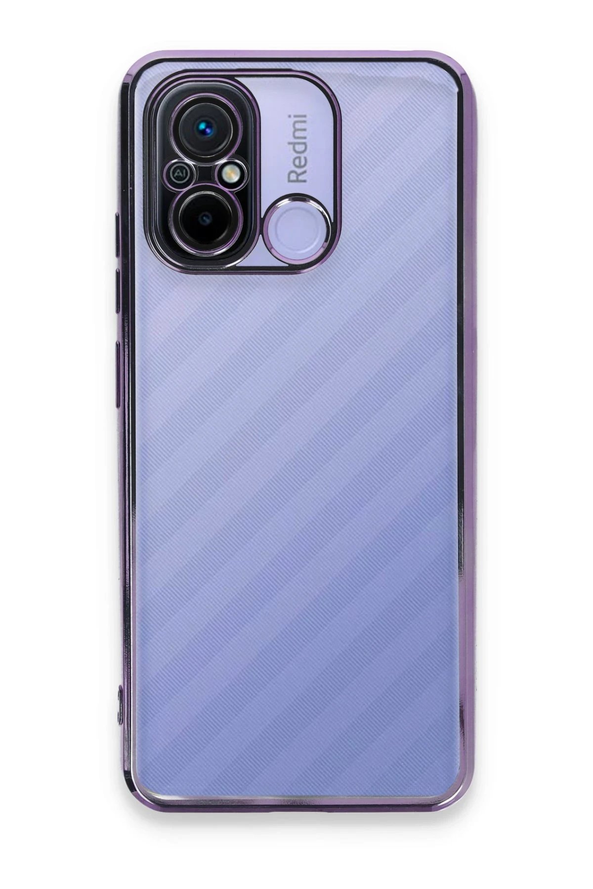 Xiaomi Redmi 12C Kılıf Lensli Silikon - Mor-(5796)