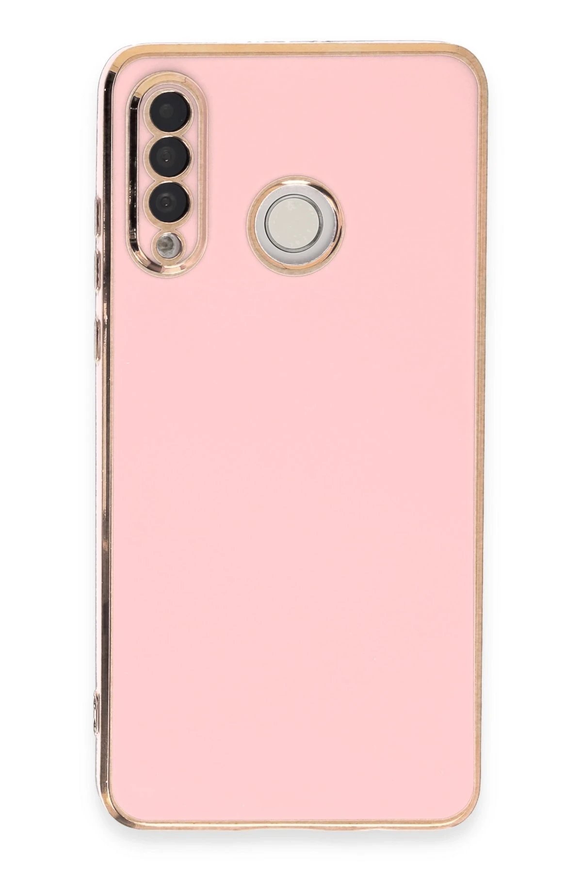 Huawei P30 Lite Kılıf Volet Silikon - Pembe-(5796)