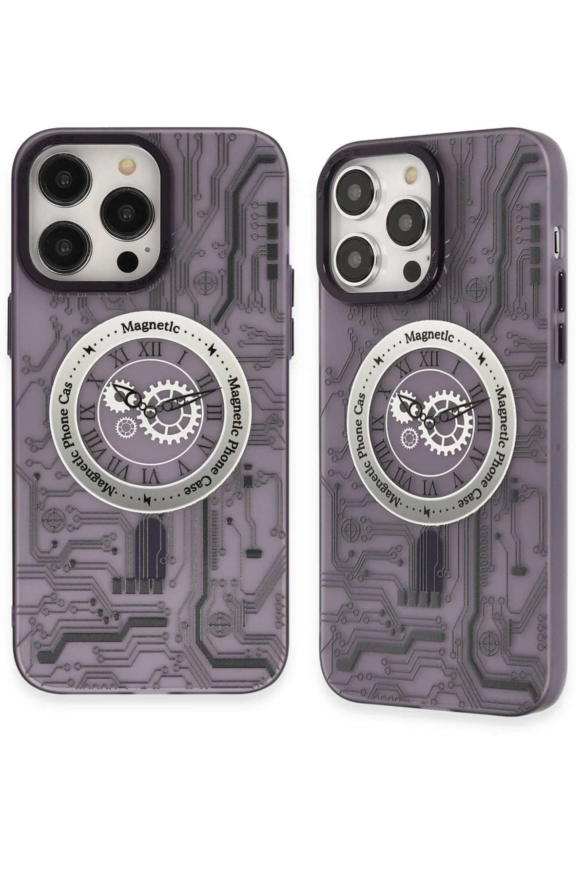 iPhone 14 Pro Max Kılıf Apollo Magneticsafe Desenli Kapak - Apollo Mor - 5-(5796)